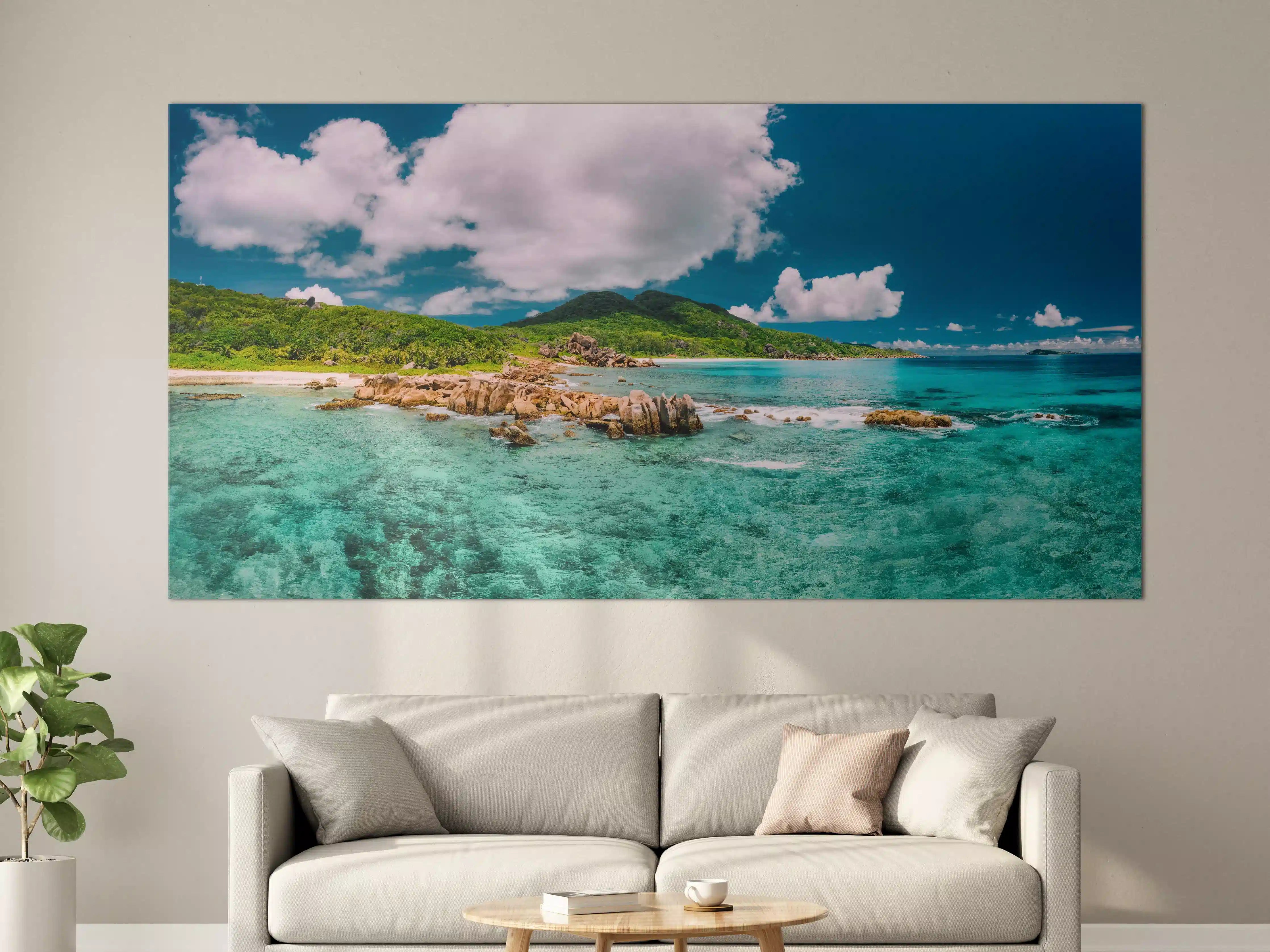 Große Wandbilder - Der Strand Grand Anse - La Digue