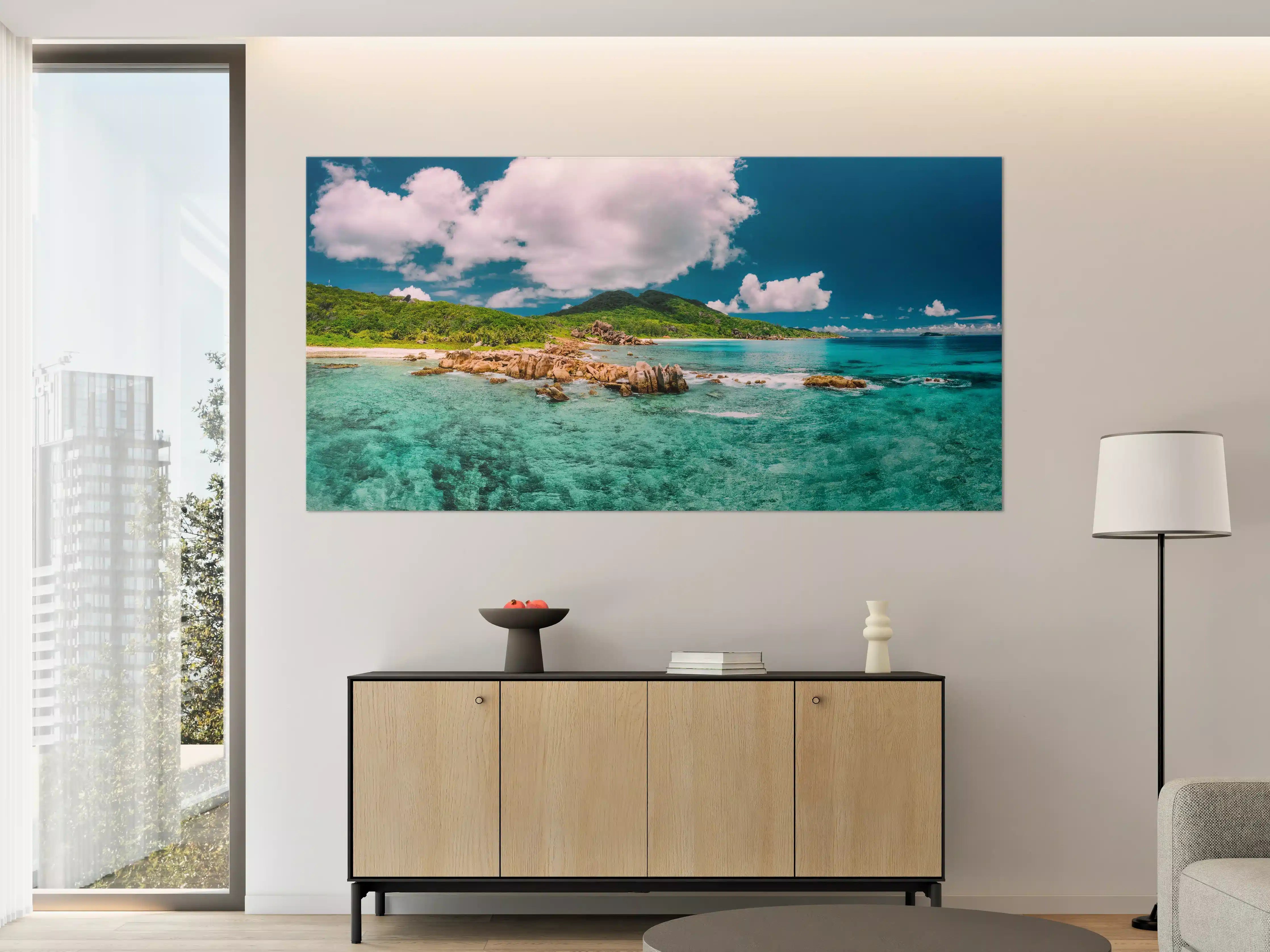 Große Wandbilder - Der Strand Grand Anse - La Digue