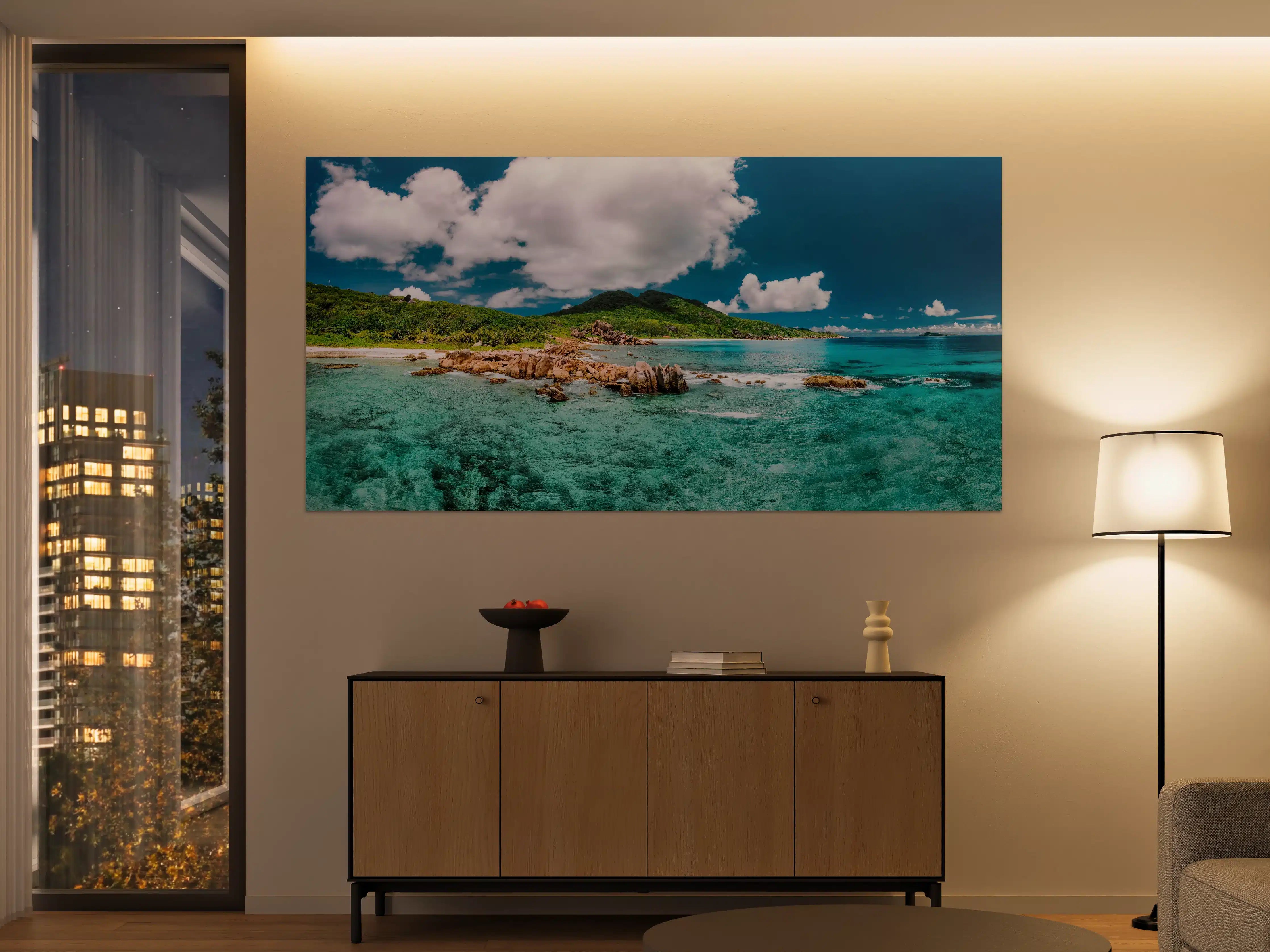 Große Wandbilder - Der Strand Grand Anse - La Digue