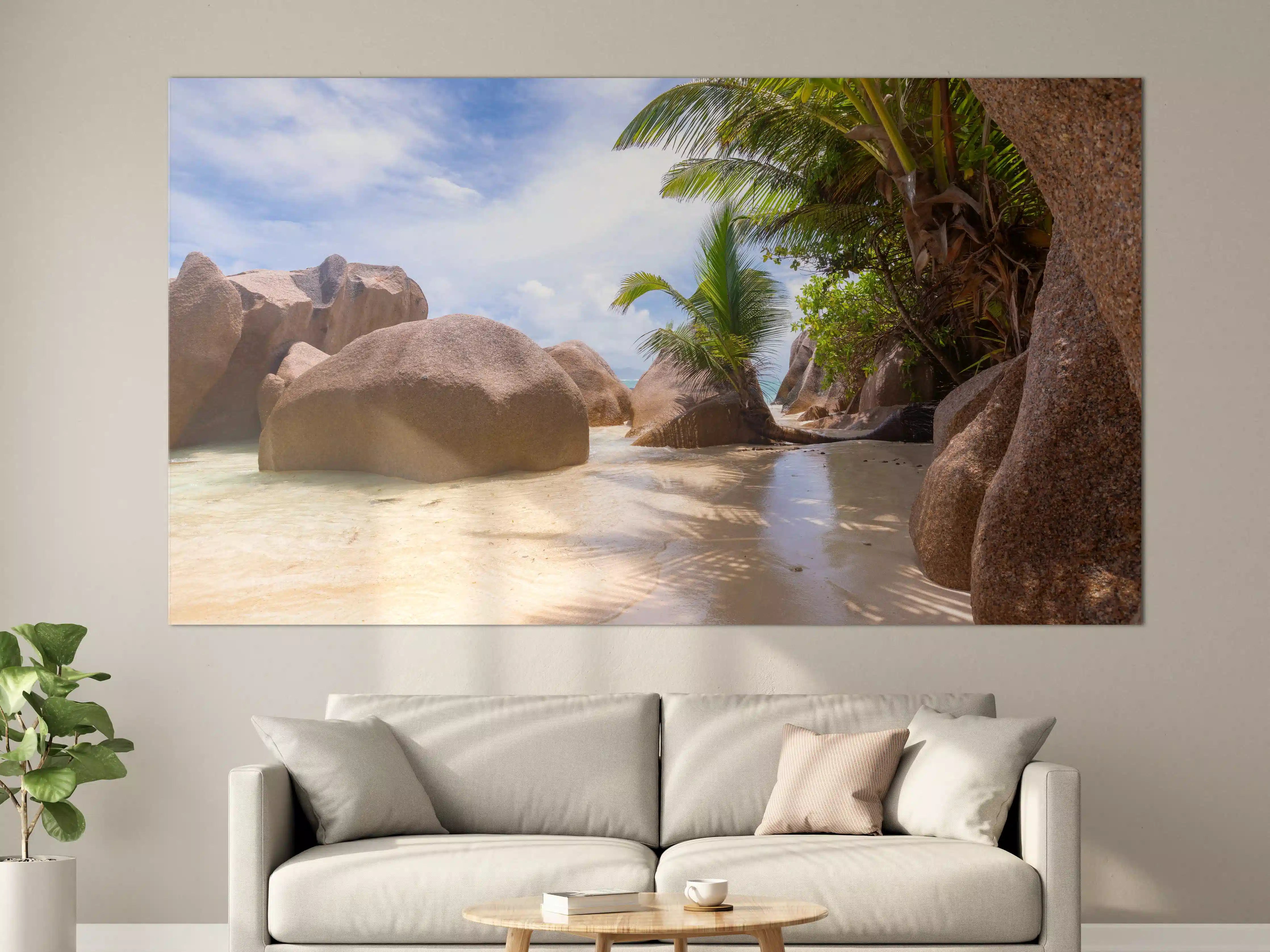 Große Wandbilder - Der Traumstrand - Anse Source d Argent