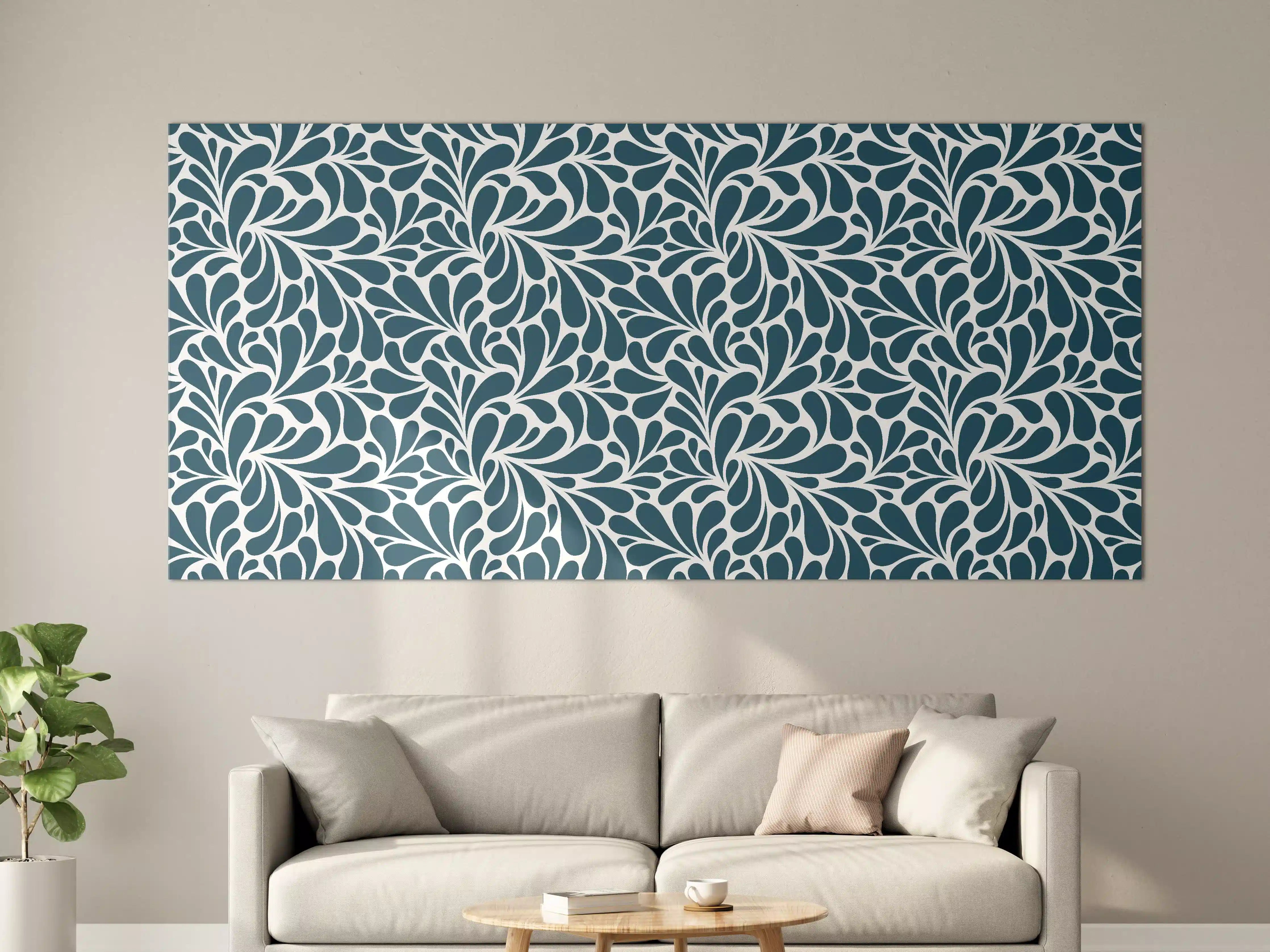 Große Wandbilder - Detailliertes geometrisches Muster in Blau