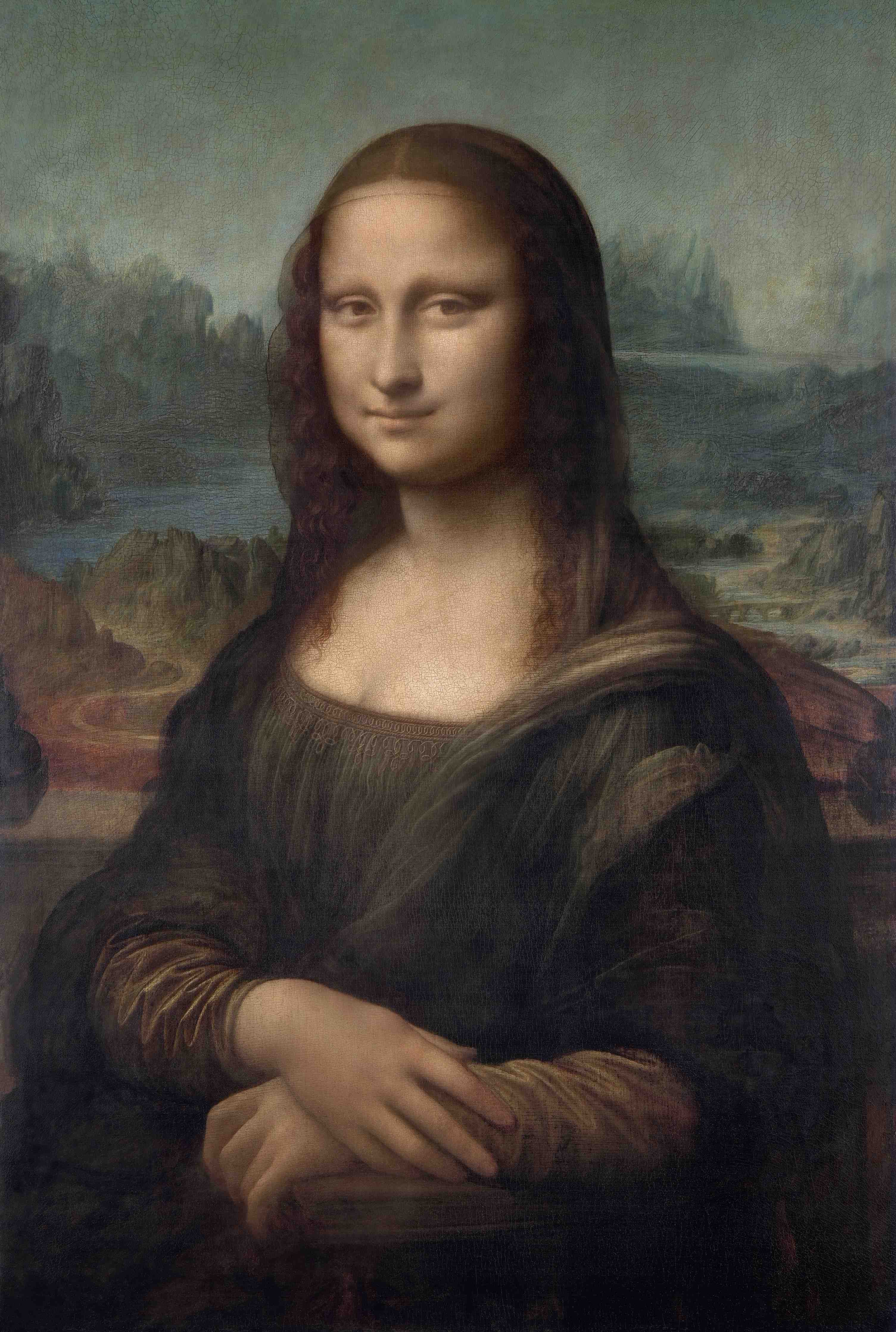 Große Wandbilder-Die Mona Lisa in sanften Grau- und Beigetönen