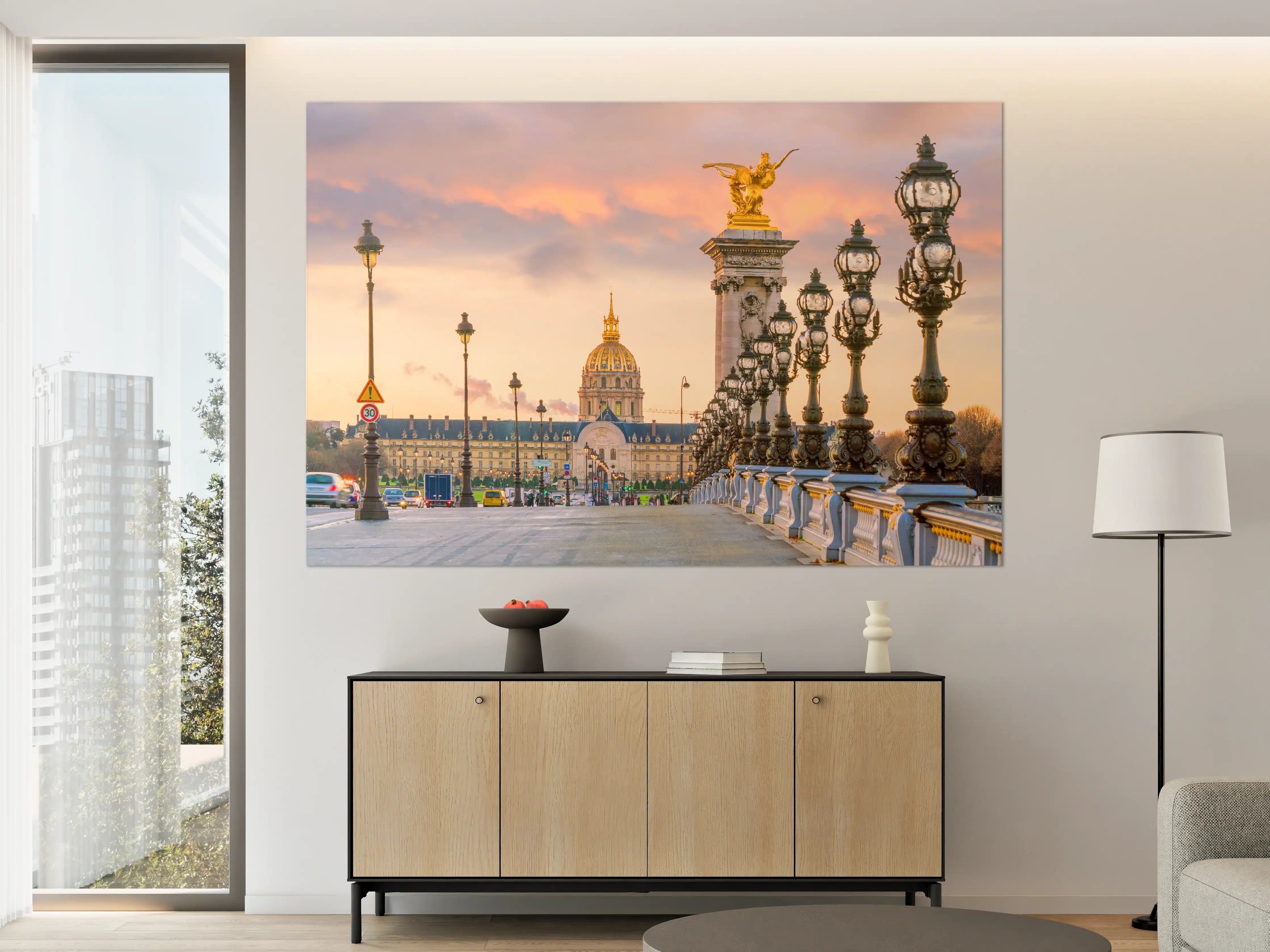 Große Wandbilder - Die Pont Alexandre III Brücke über die Seine in Paris