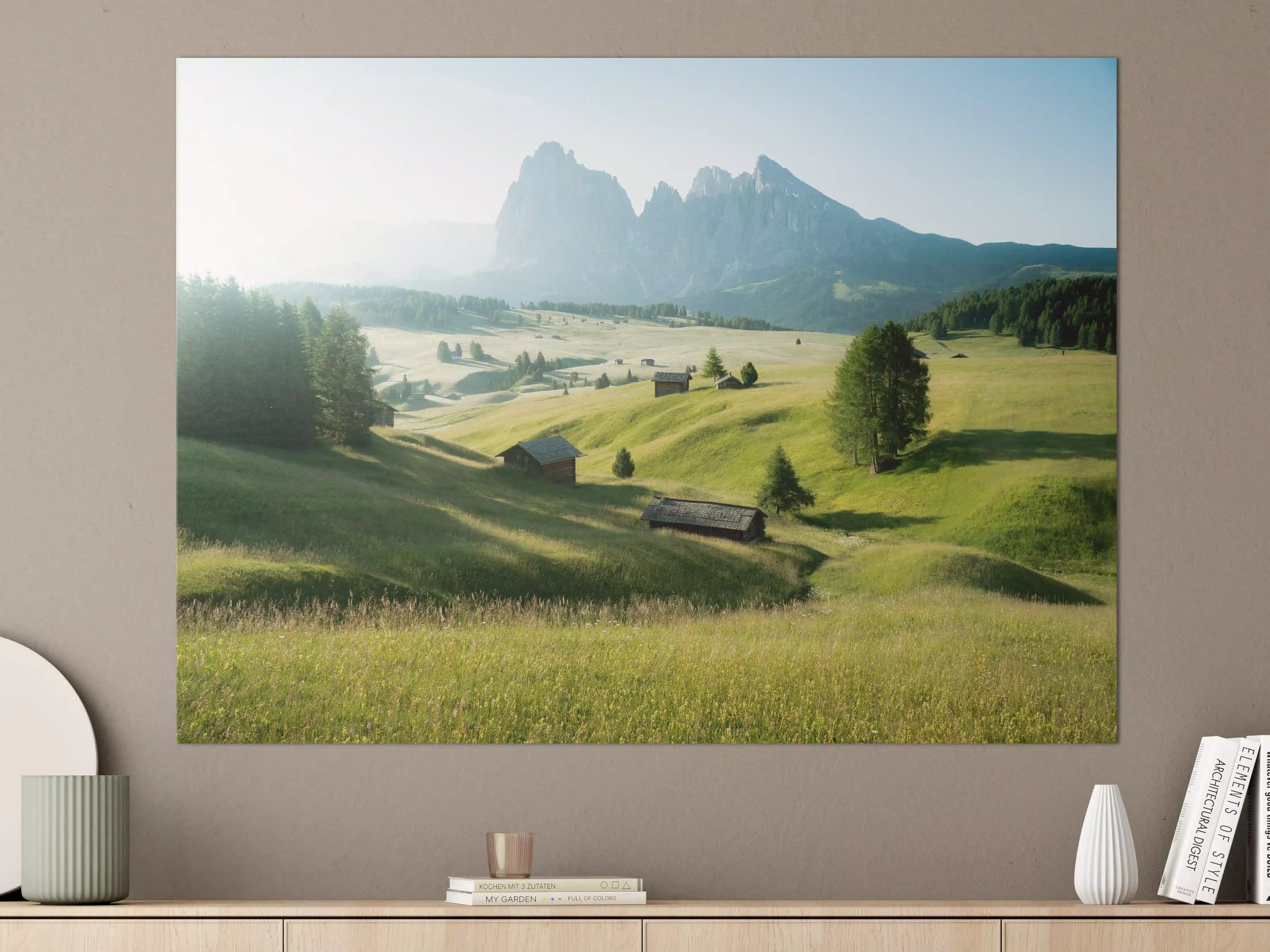 Große Wandbilder - Dolomiten Berglandschaft auf der Seiser Alm