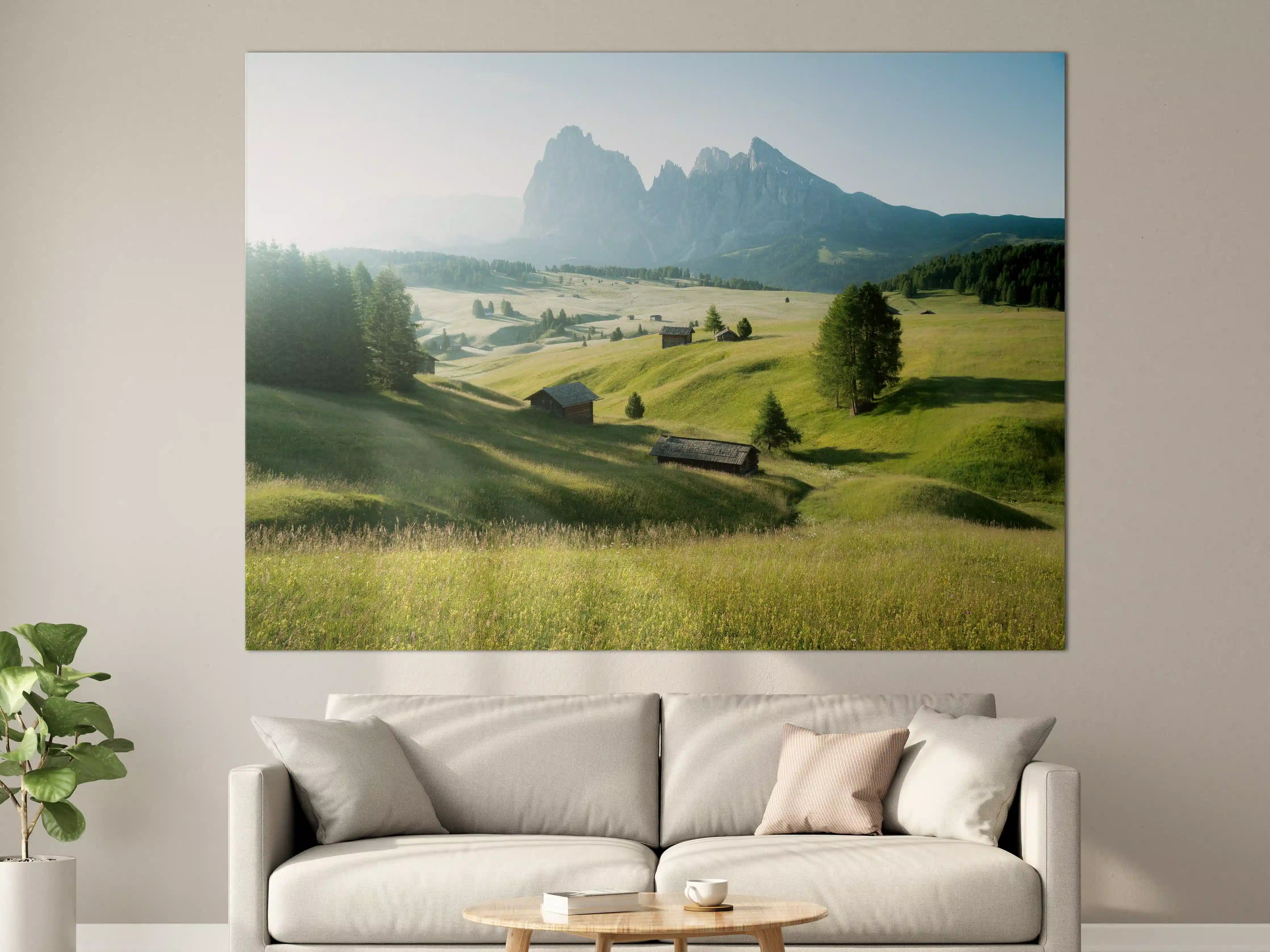 Große Wandbilder - Dolomiten Berglandschaft auf der Seiser Alm