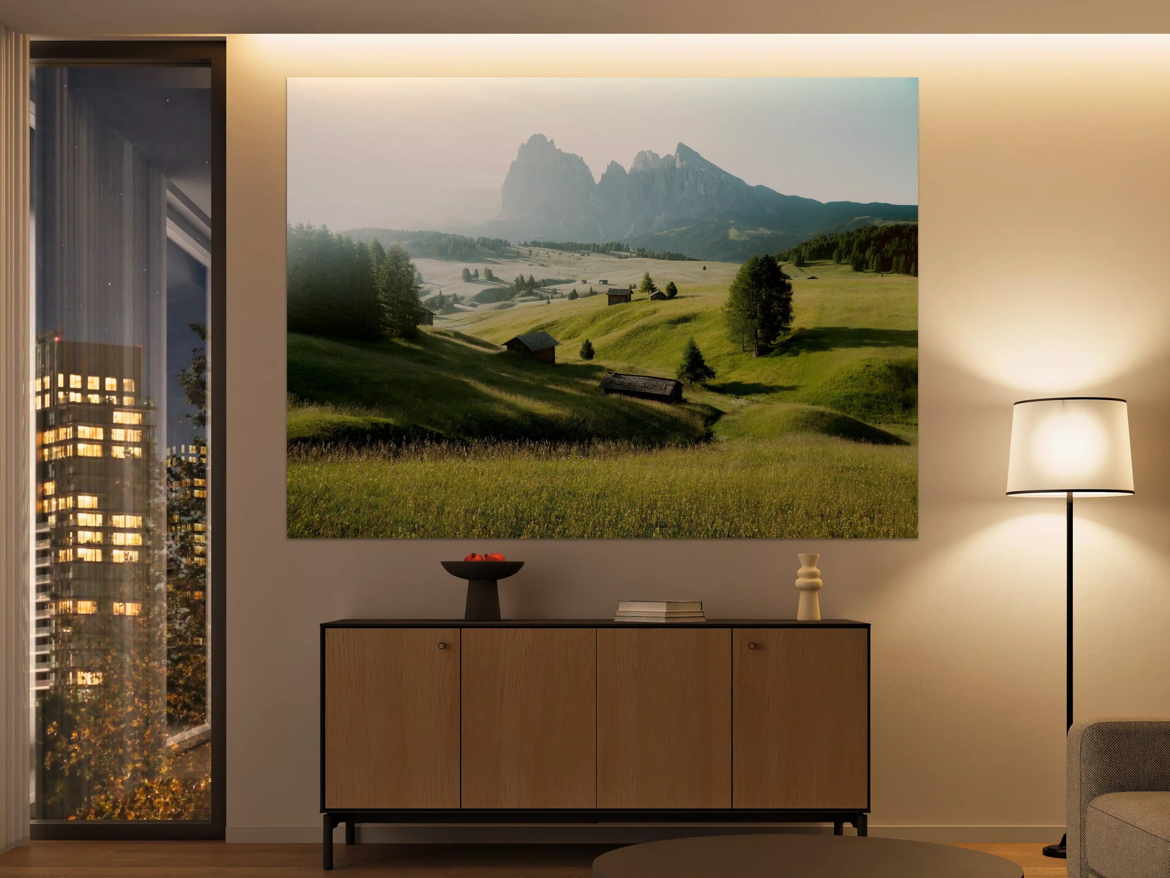 Große Wandbilder - Dolomiten Berglandschaft auf der Seiser Alm