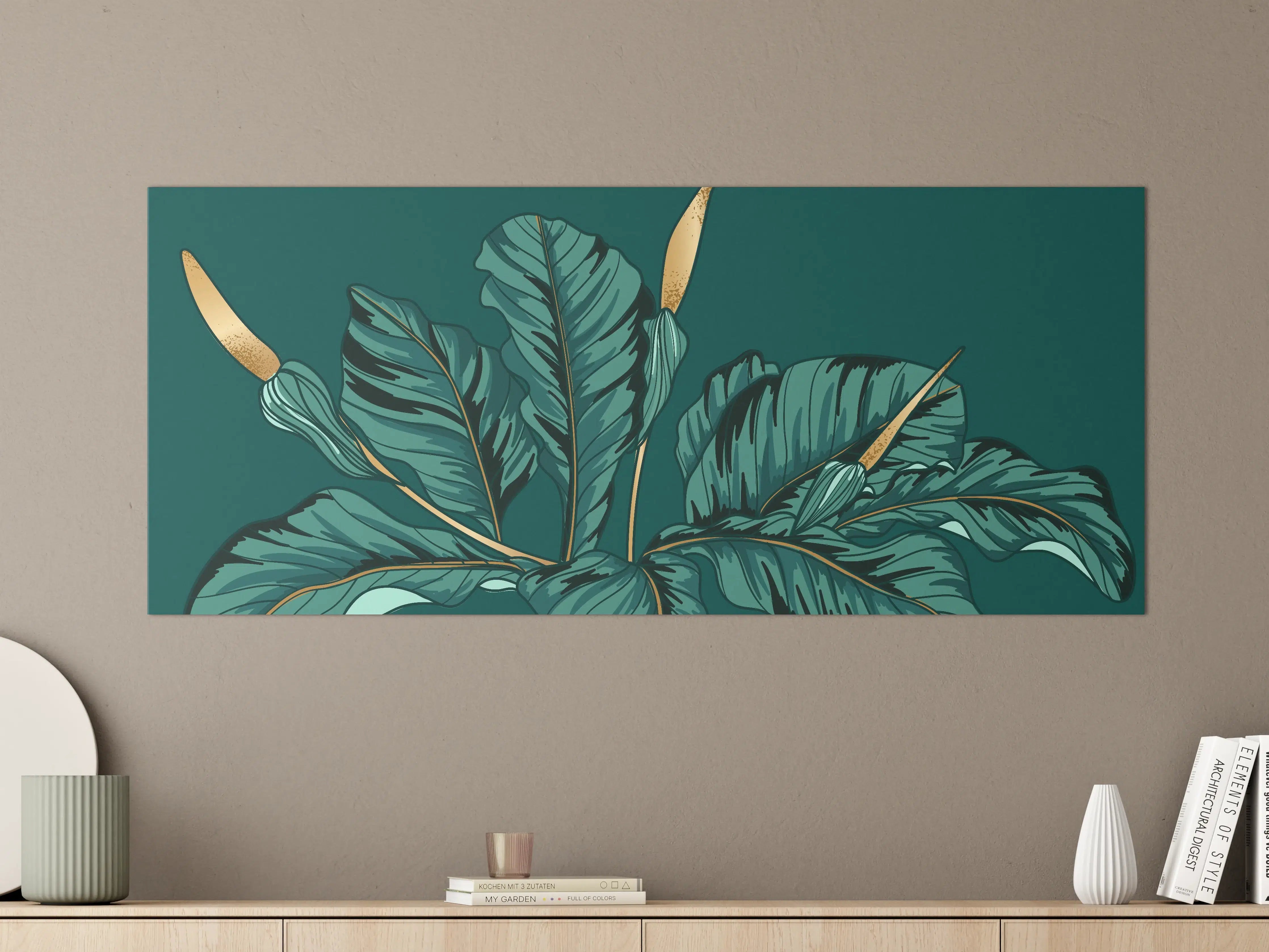 Große Wandbilder - Dschungel-Grün-Blatt-Design