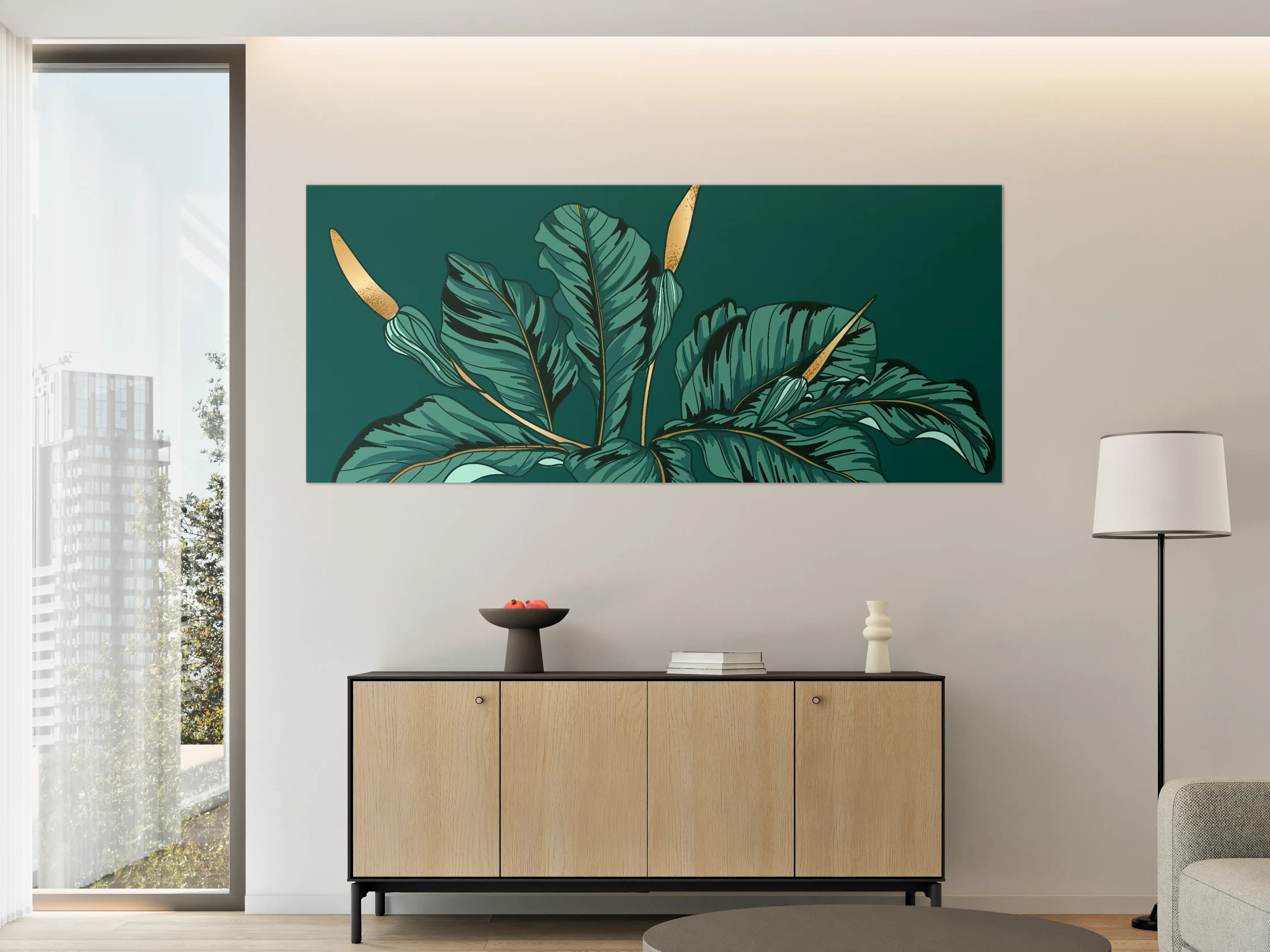 Große Wandbilder - Dschungel-Grün-Blatt-Design