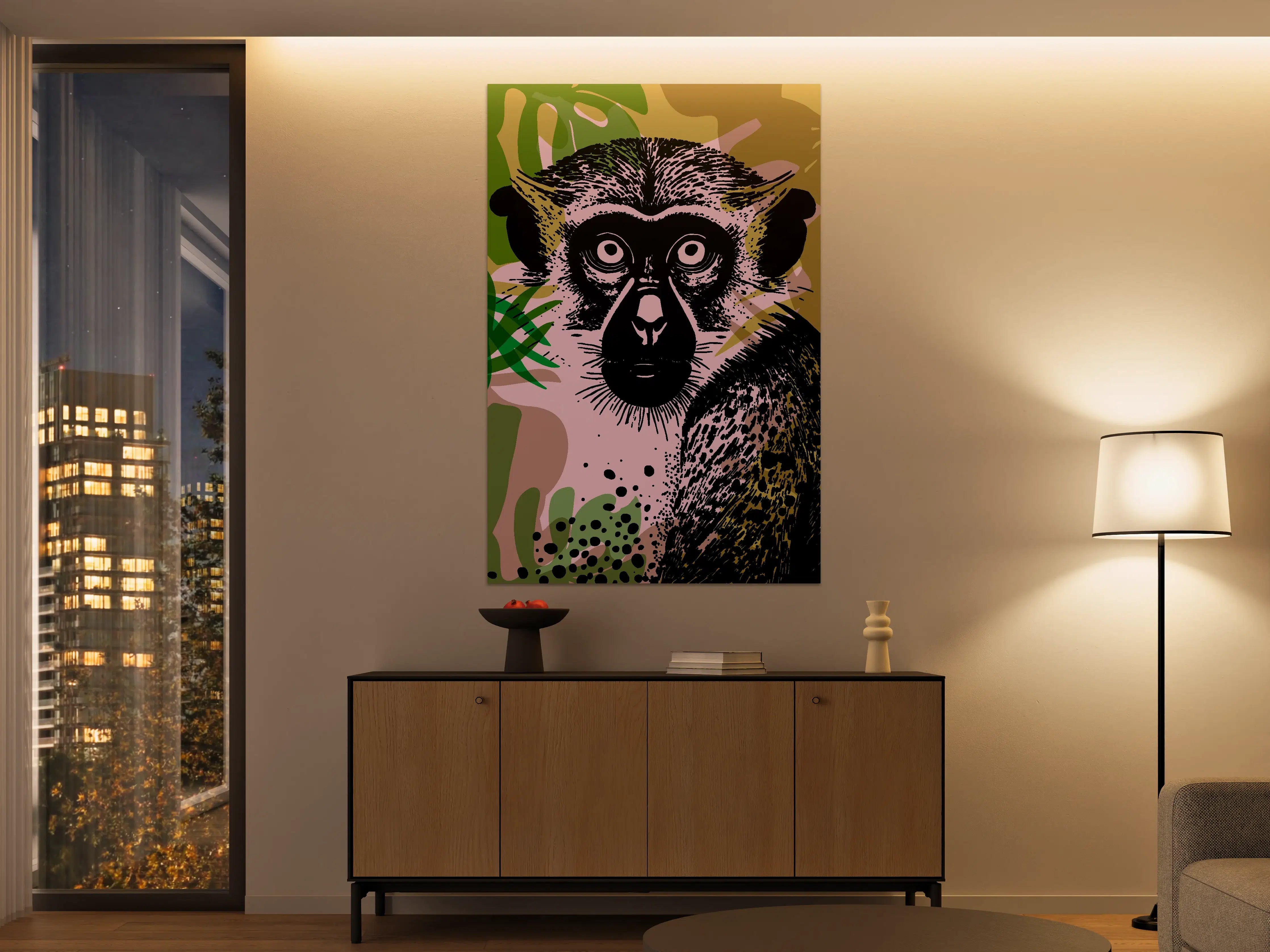 Große Wandbilder - Dschungel-Look mit Affe