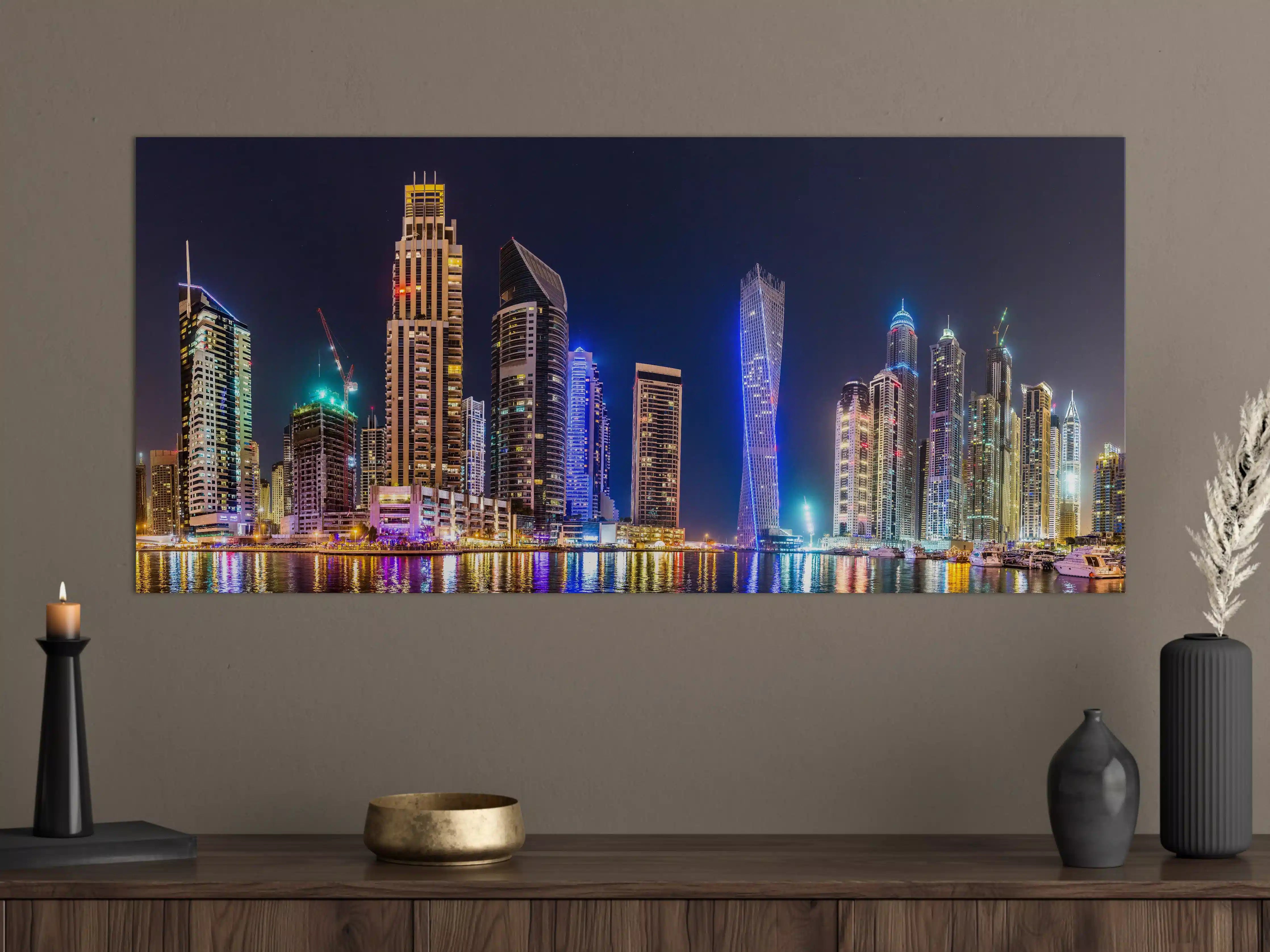 Große Wandbilder - Dubai Marina Skyline bei Nacht