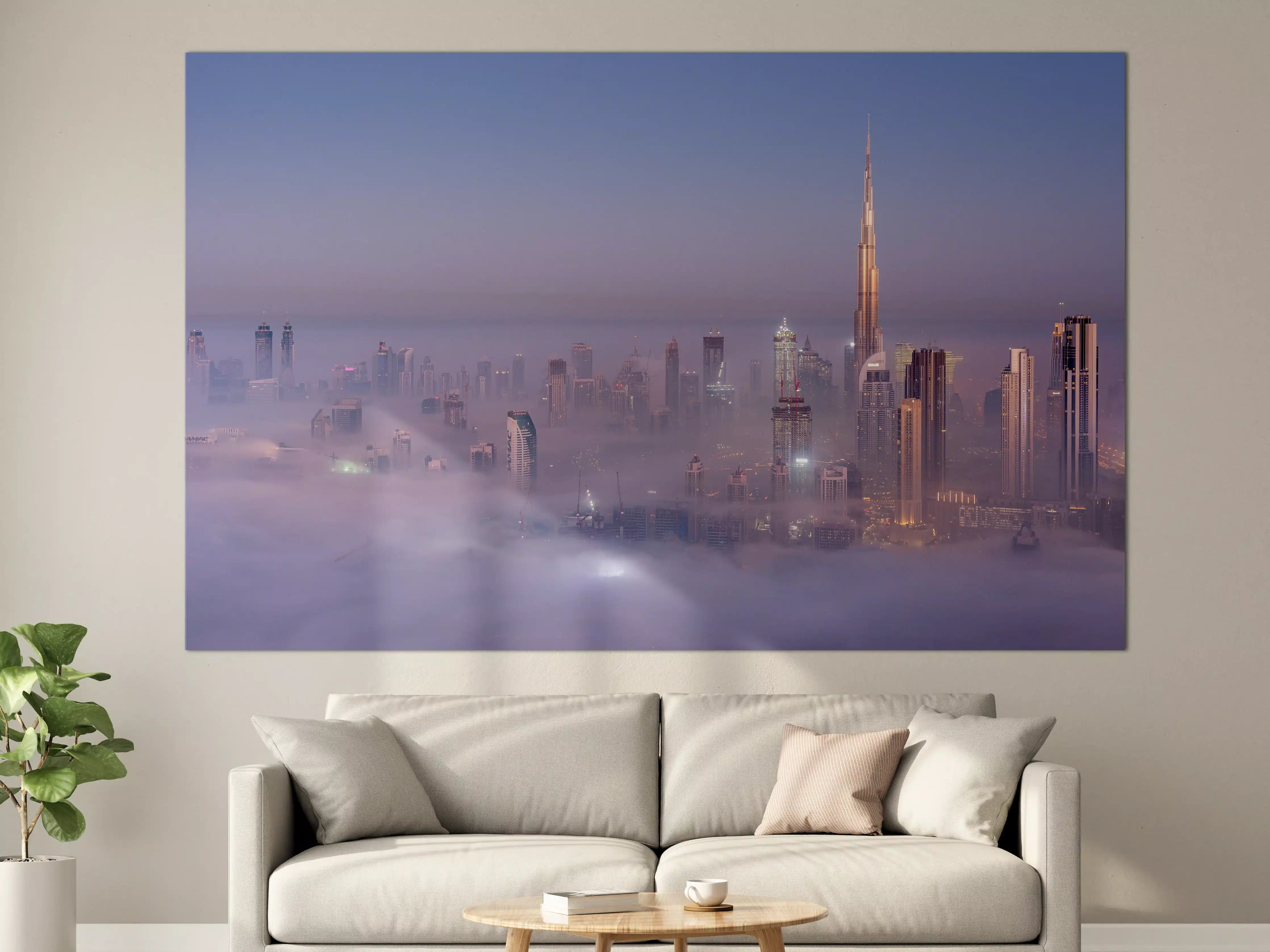 Große Wandbilder - Dubai Skyline bei Sonnenaufgang