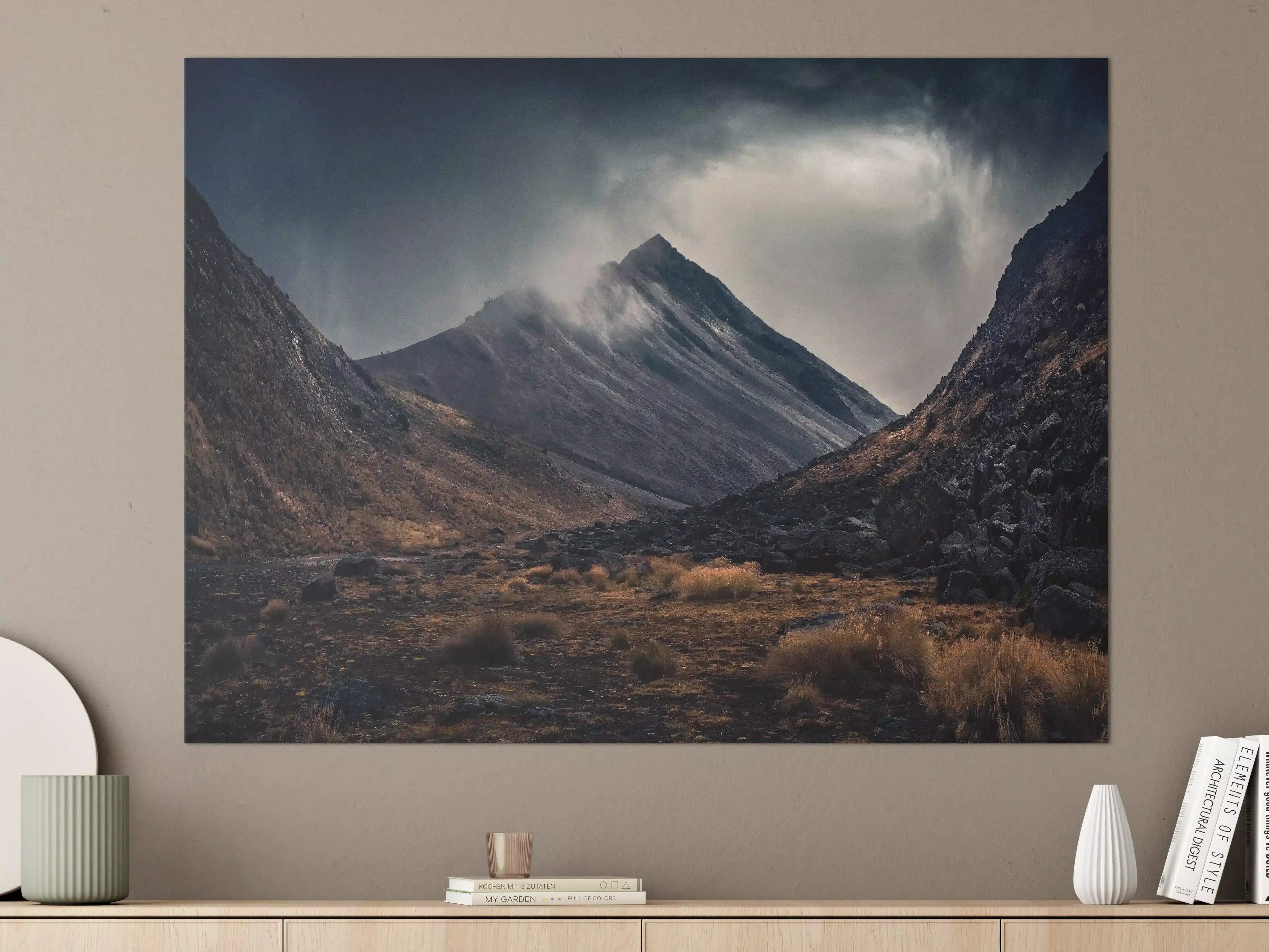 Große Wandbilder - Düstere Berglandschaft Naturdrama