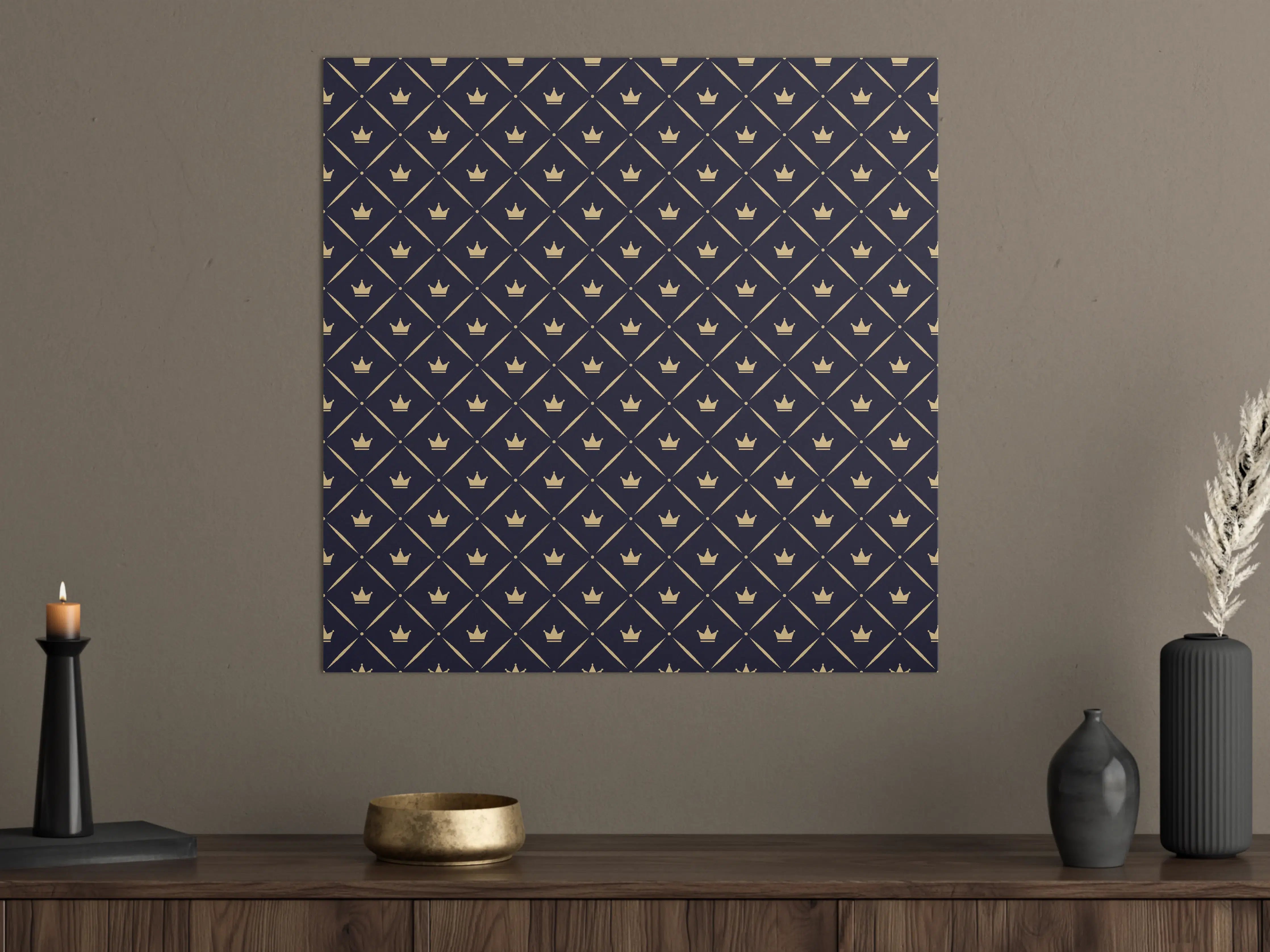 Große Wandbilder - Dunkelblau Geometrisches Muster