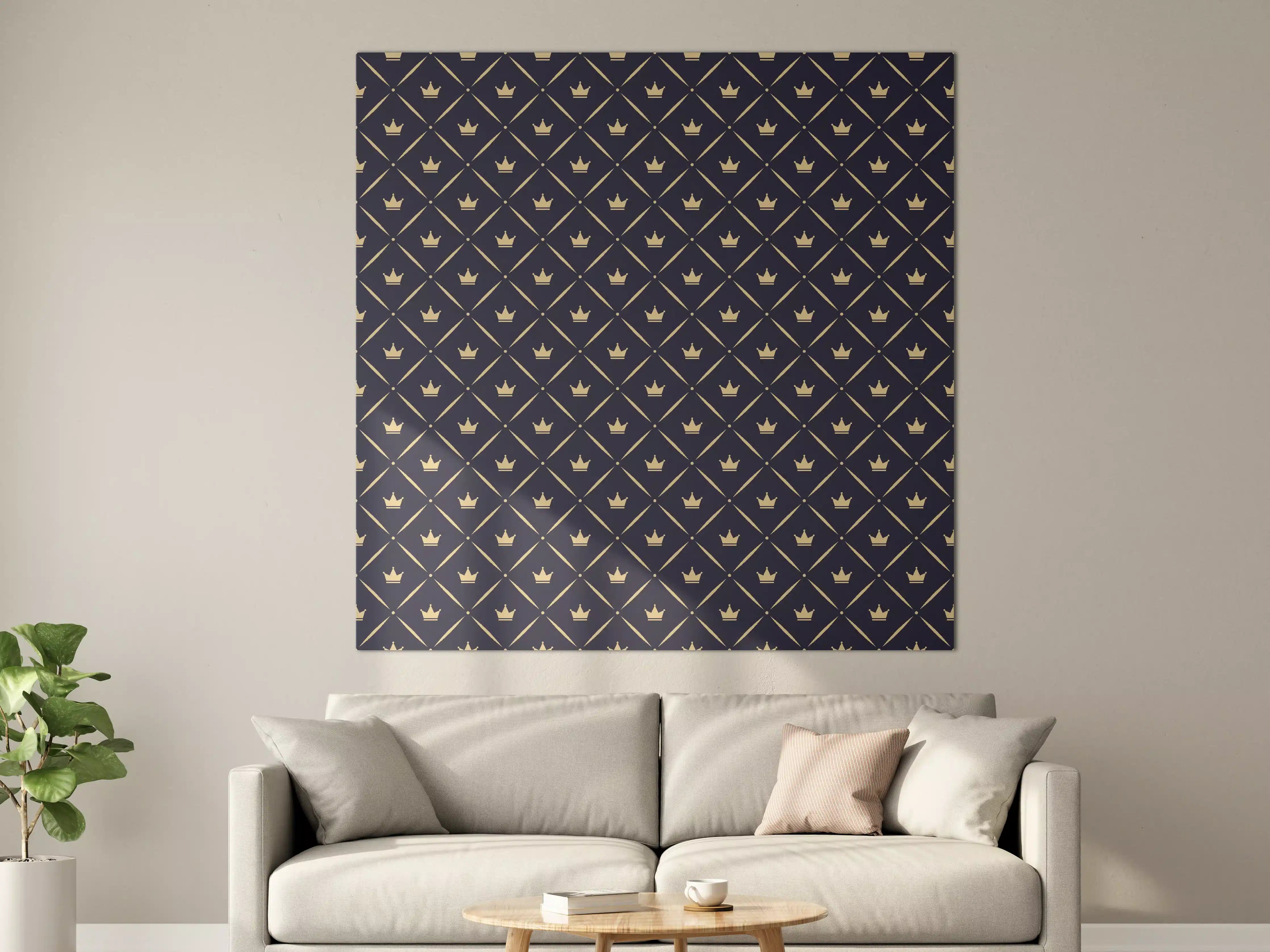 Große Wandbilder - Dunkelblau Geometrisches Muster