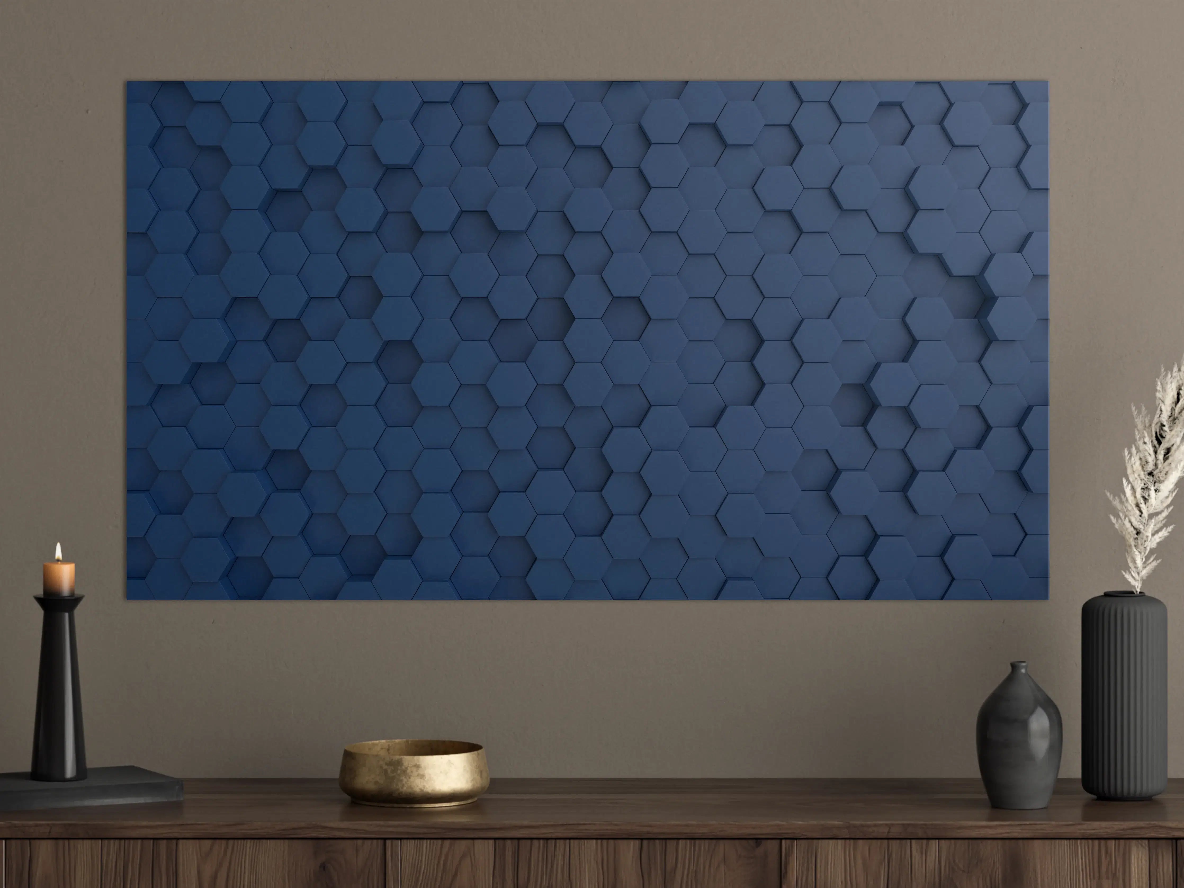 Große Wandbilder - Dunkelblaue Hexagon Hintergrundstruktur