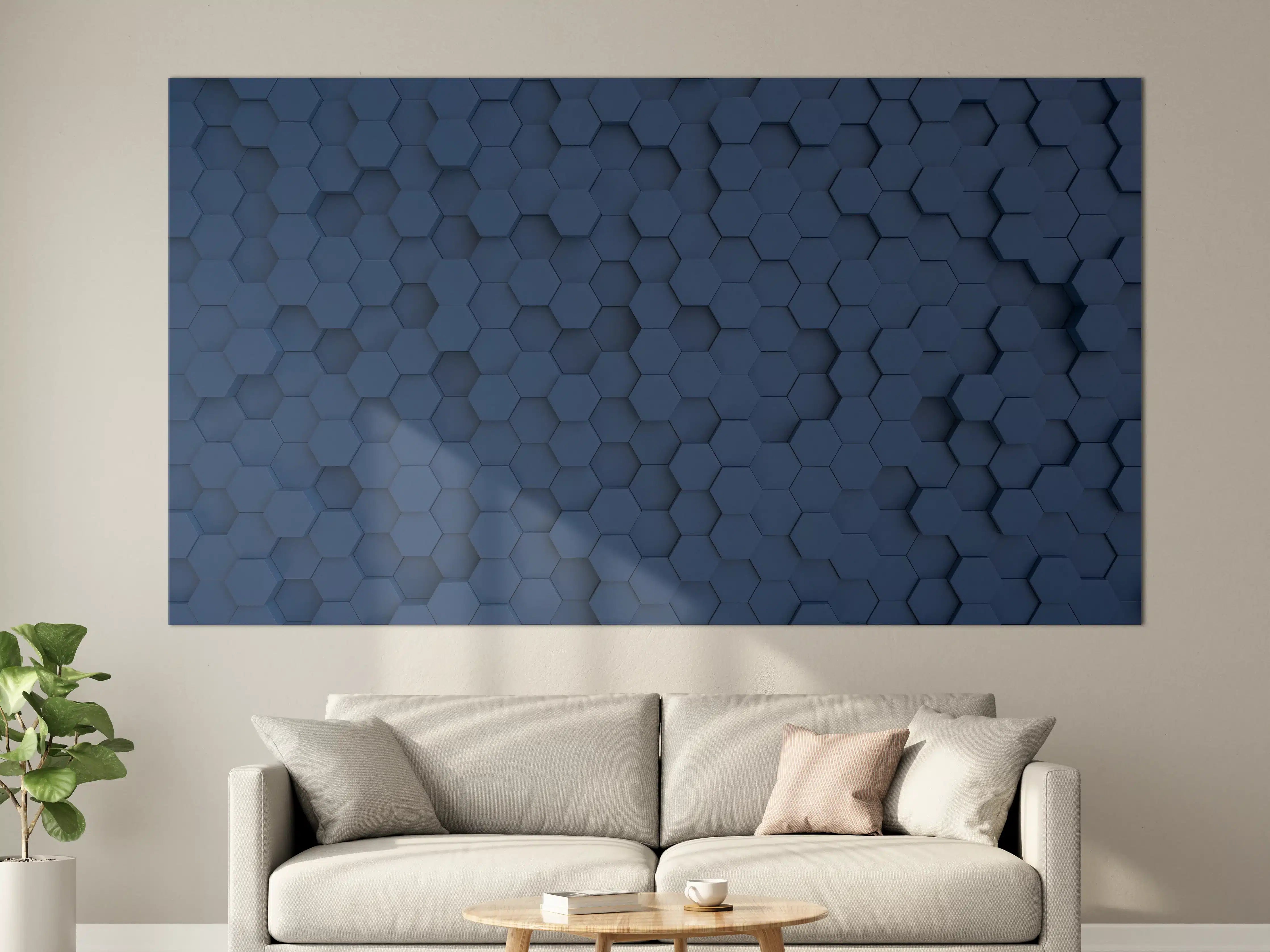 Große Wandbilder - Dunkelblaue Hexagon Hintergrundstruktur