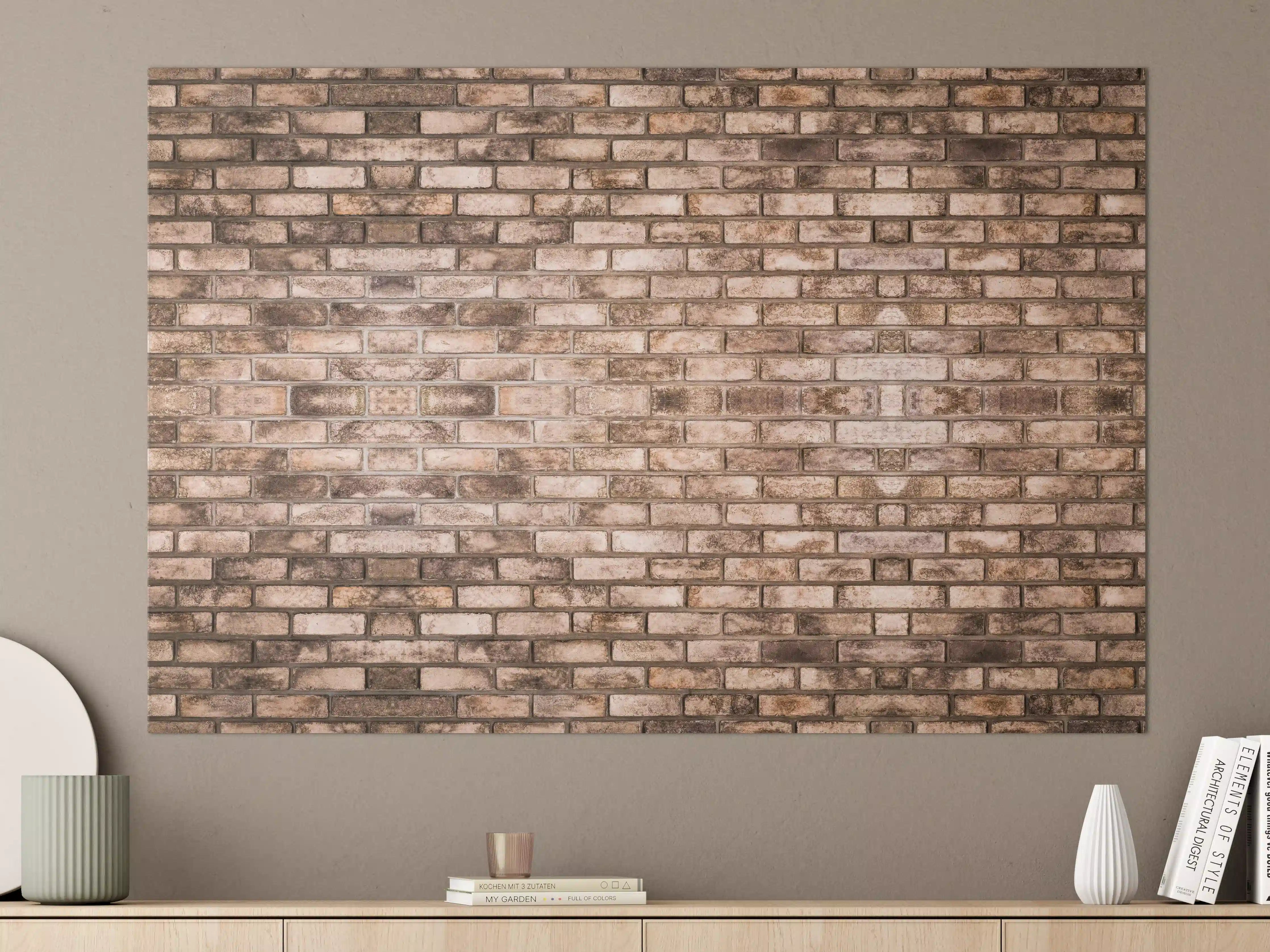 Große Wandbilder - Dunkelbraune Steinmauer