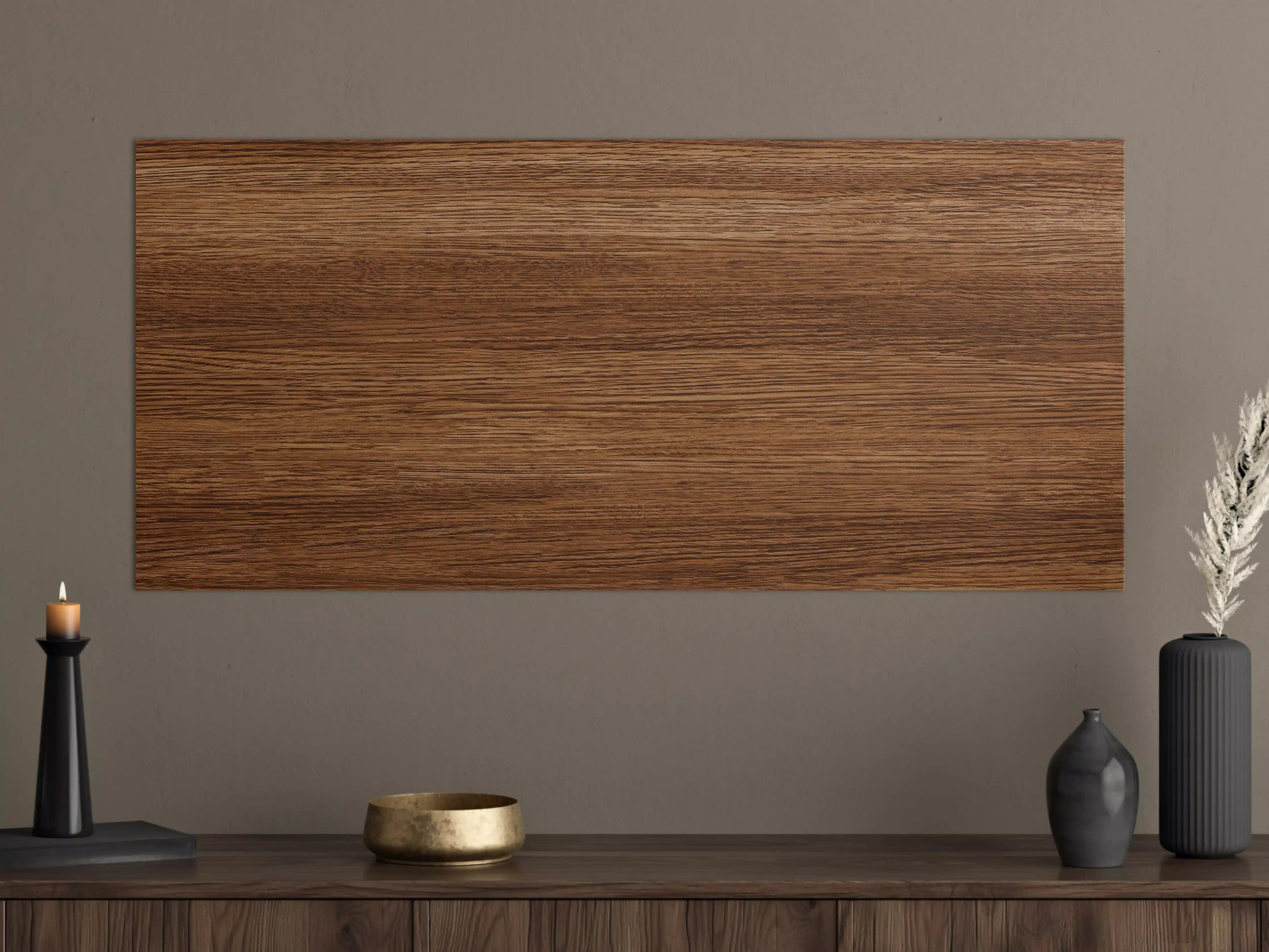 Große Wandbilder - Dunkle Holzwand mit Streifenmuster