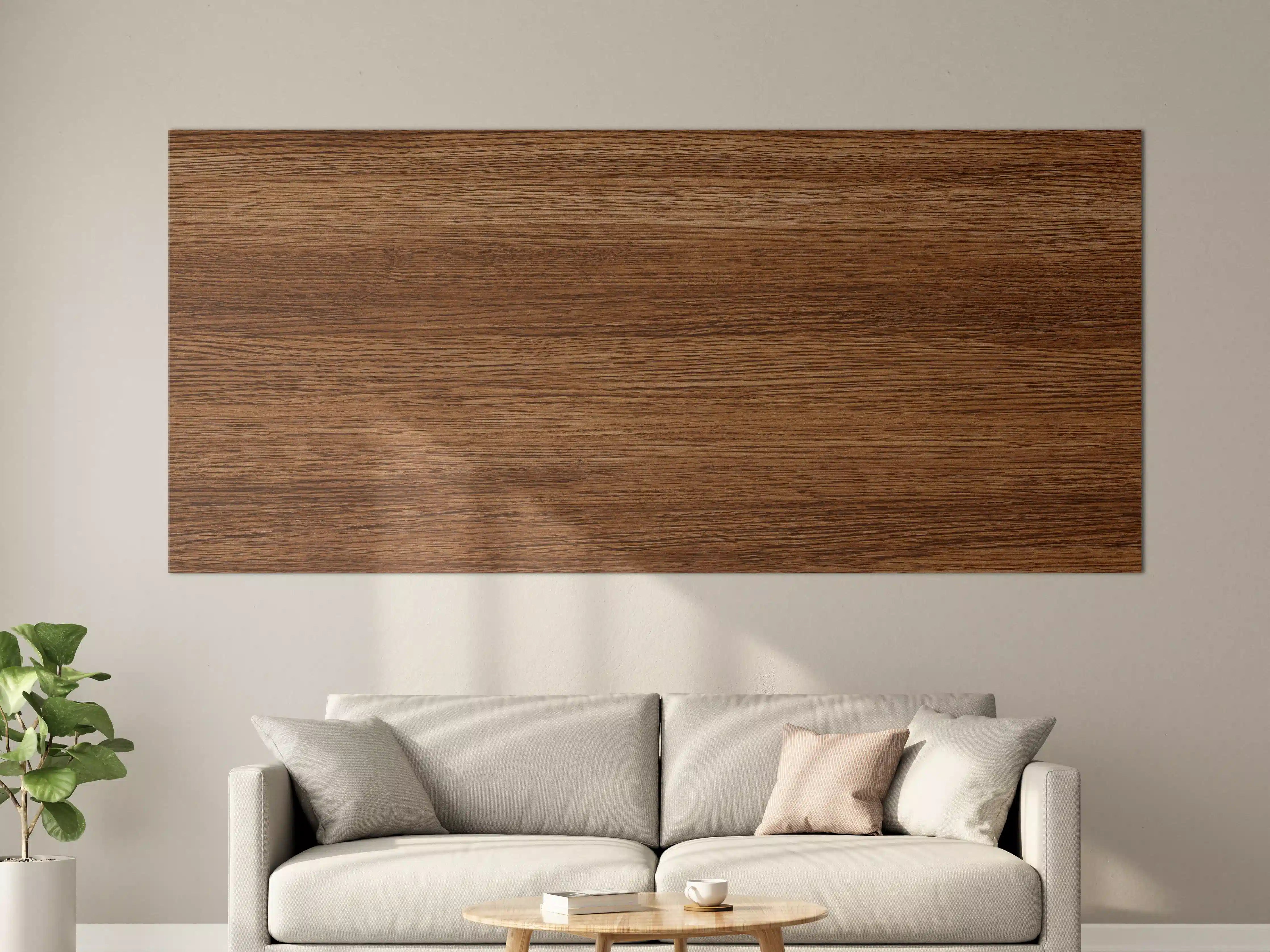 Große Wandbilder - Dunkle Holzwand mit Streifenmuster