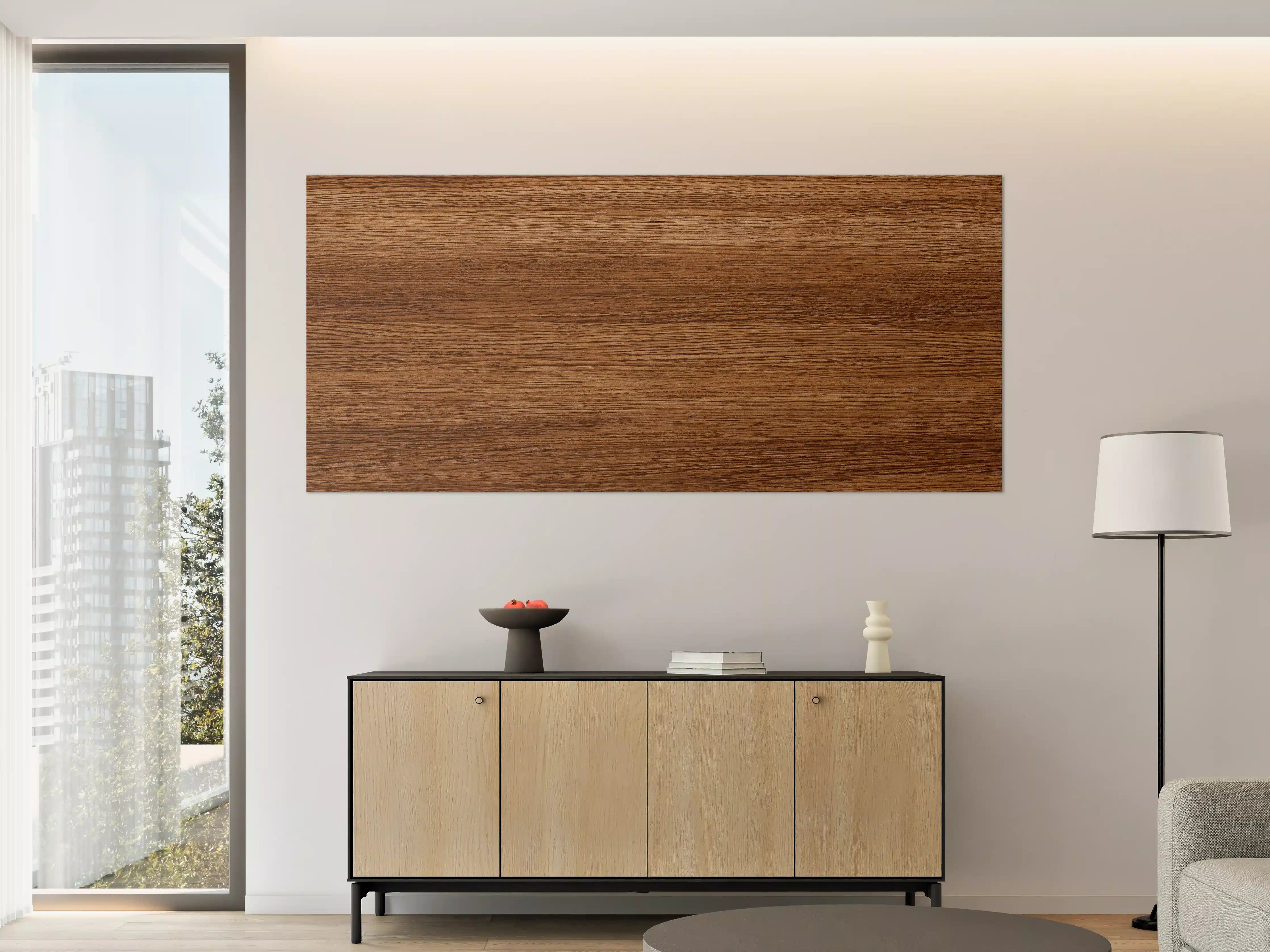 Große Wandbilder - Dunkle Holzwand mit Streifenmuster