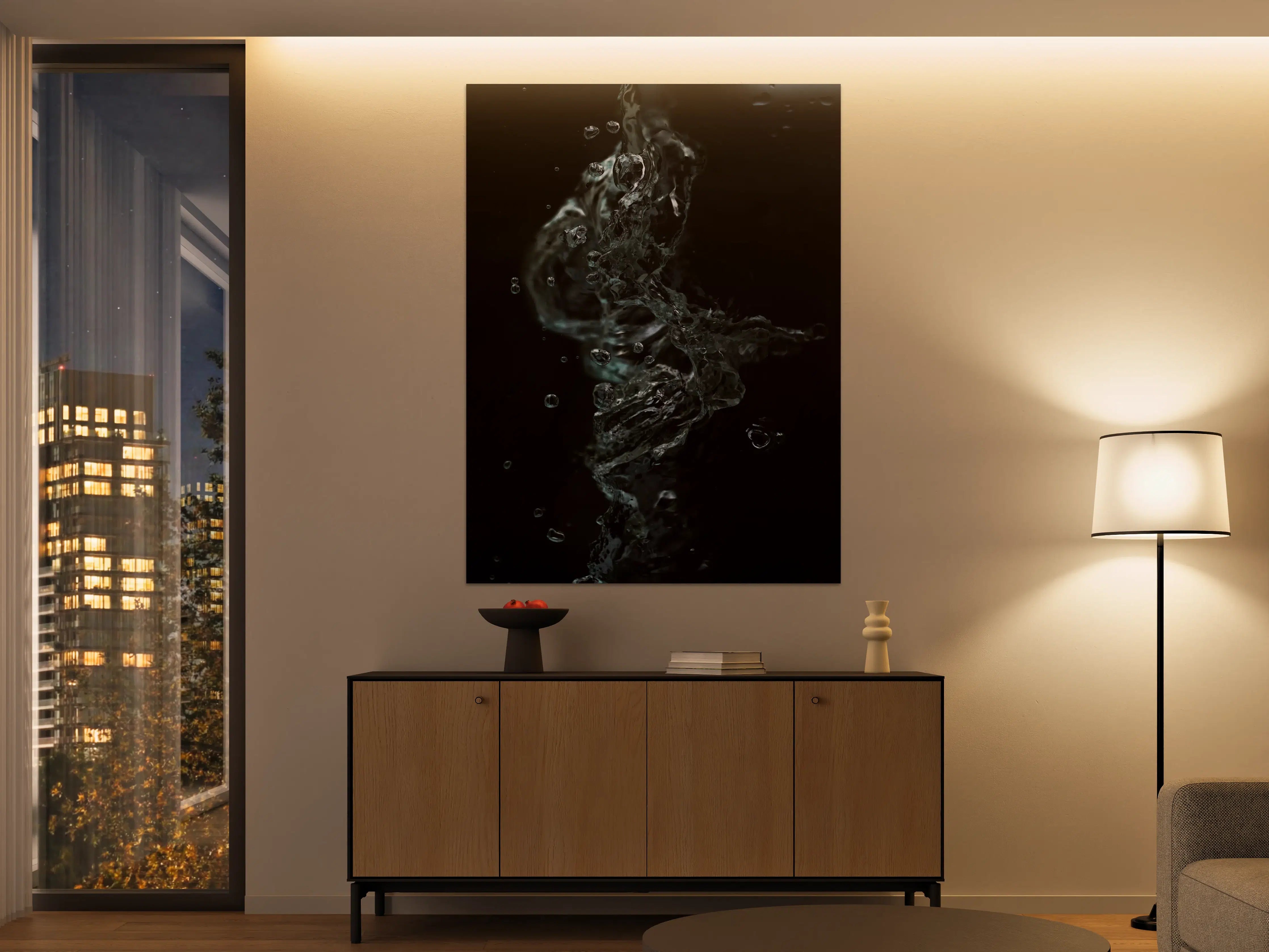 Große Wandbilder - Dunkle Wasserkunst Makro