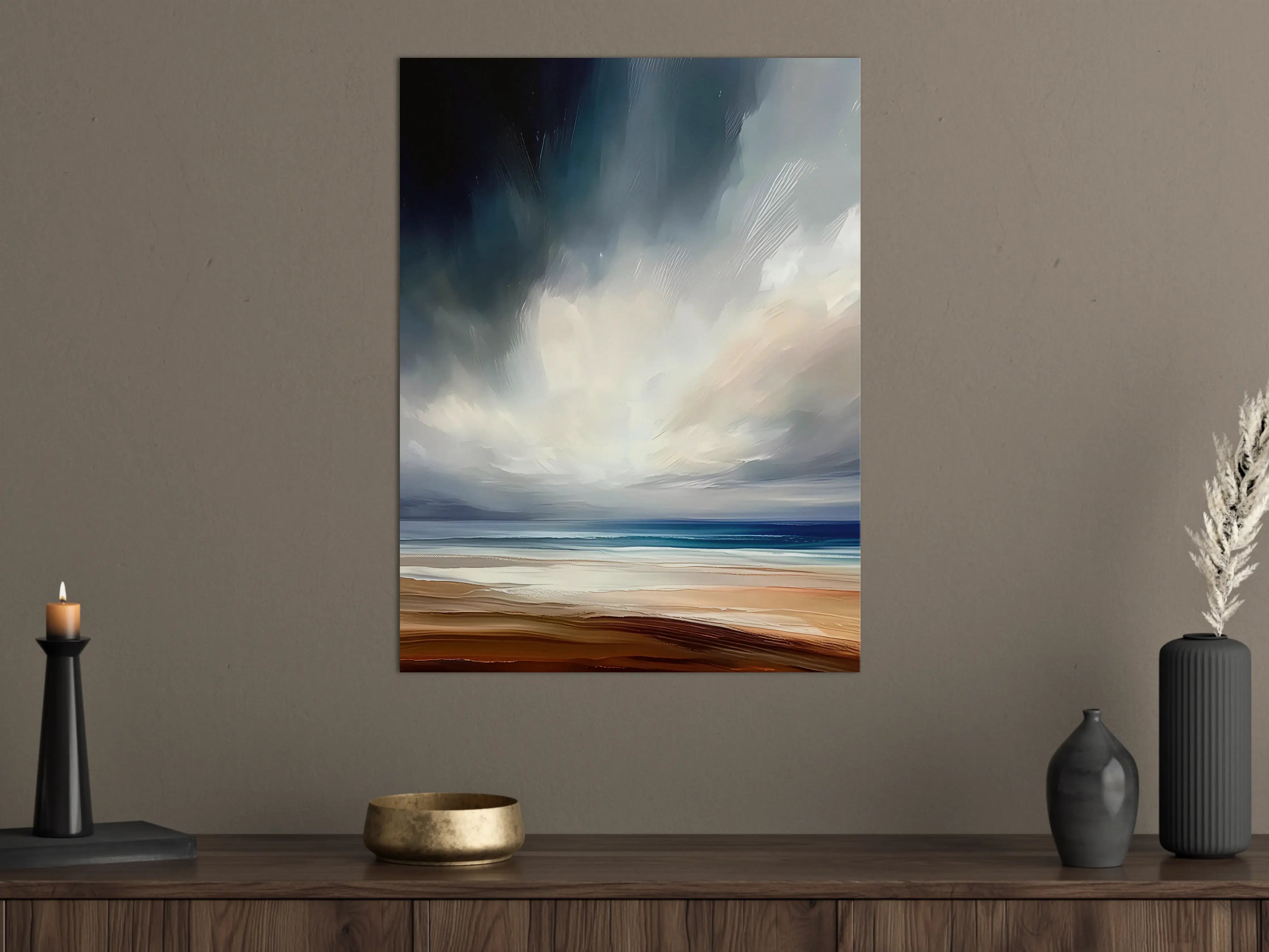 Große Wandbilder - Dynamischer Himmel über Strand