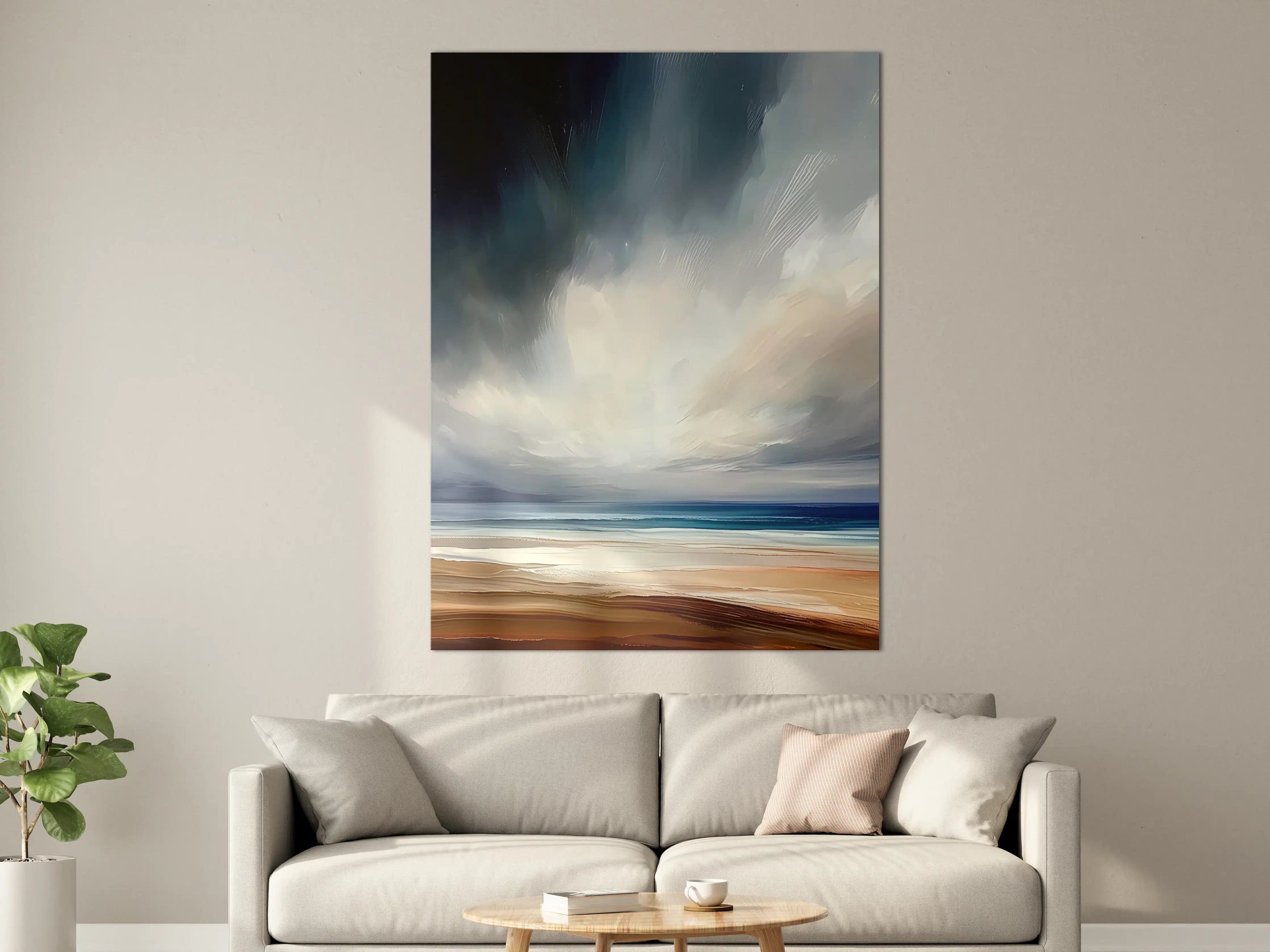 Große Wandbilder - Dynamischer Himmel über Strand