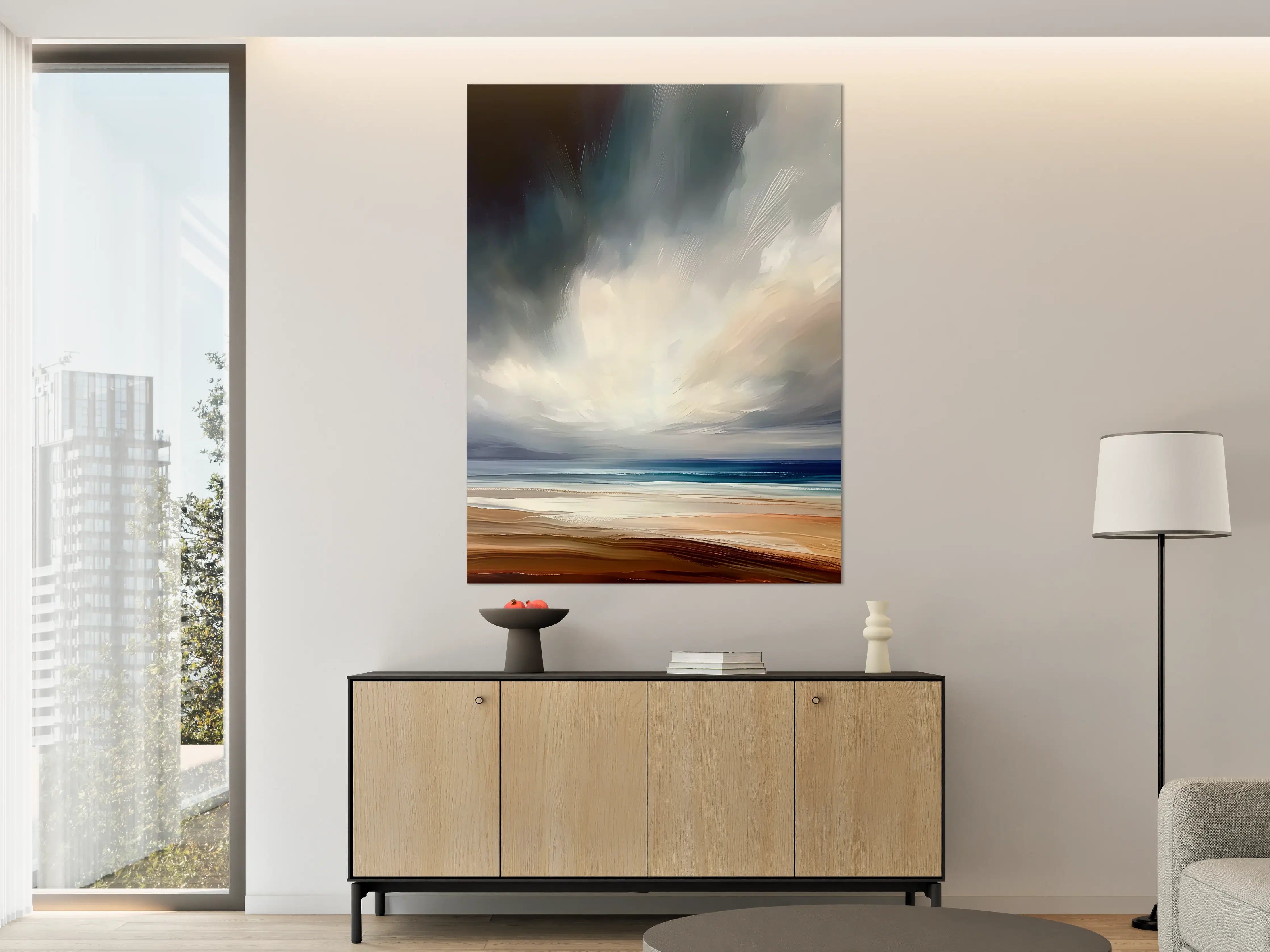 Große Wandbilder - Dynamischer Himmel über Strand