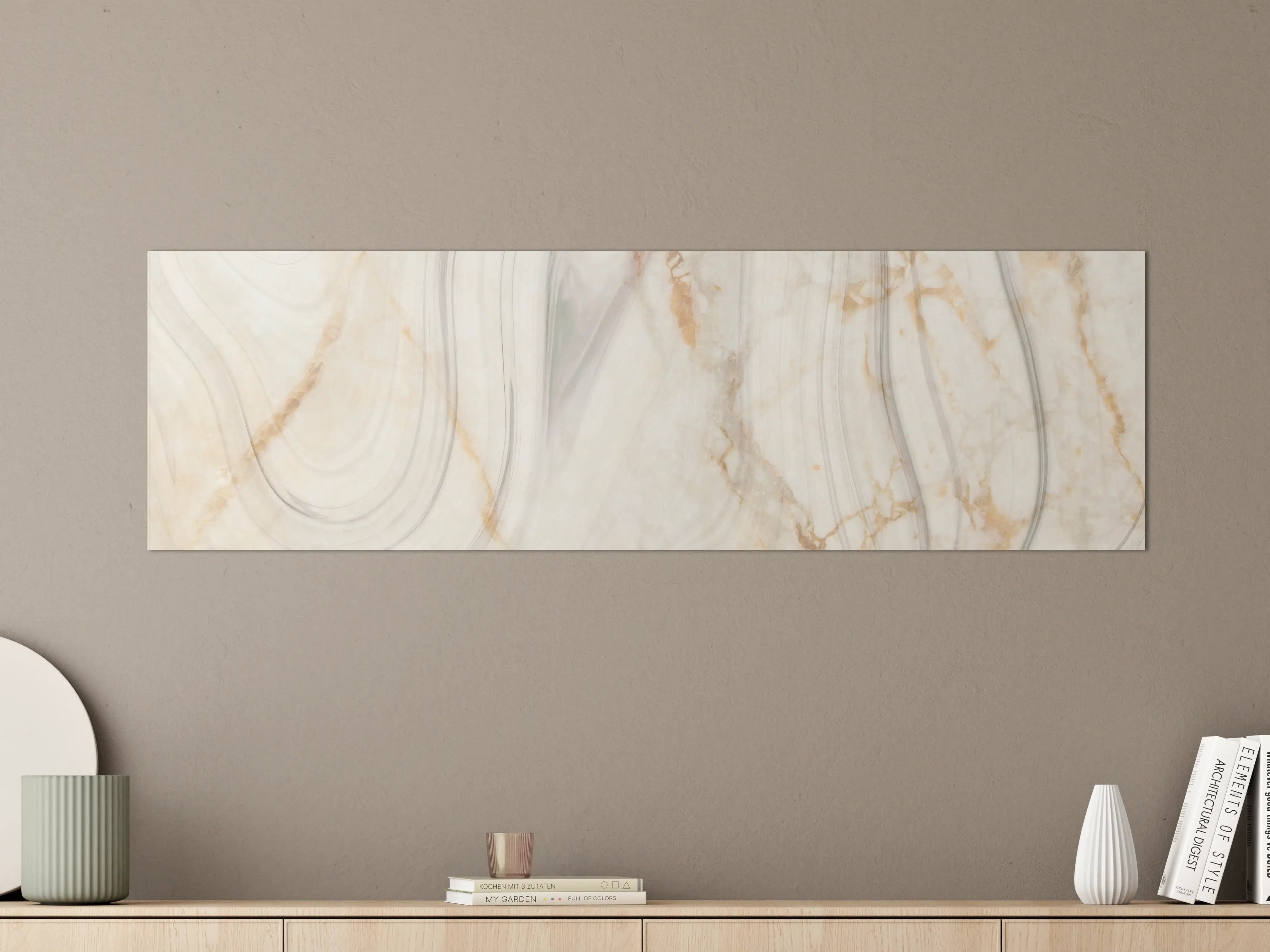 Große Wandbilder - Edle bräunliche Marmorierung