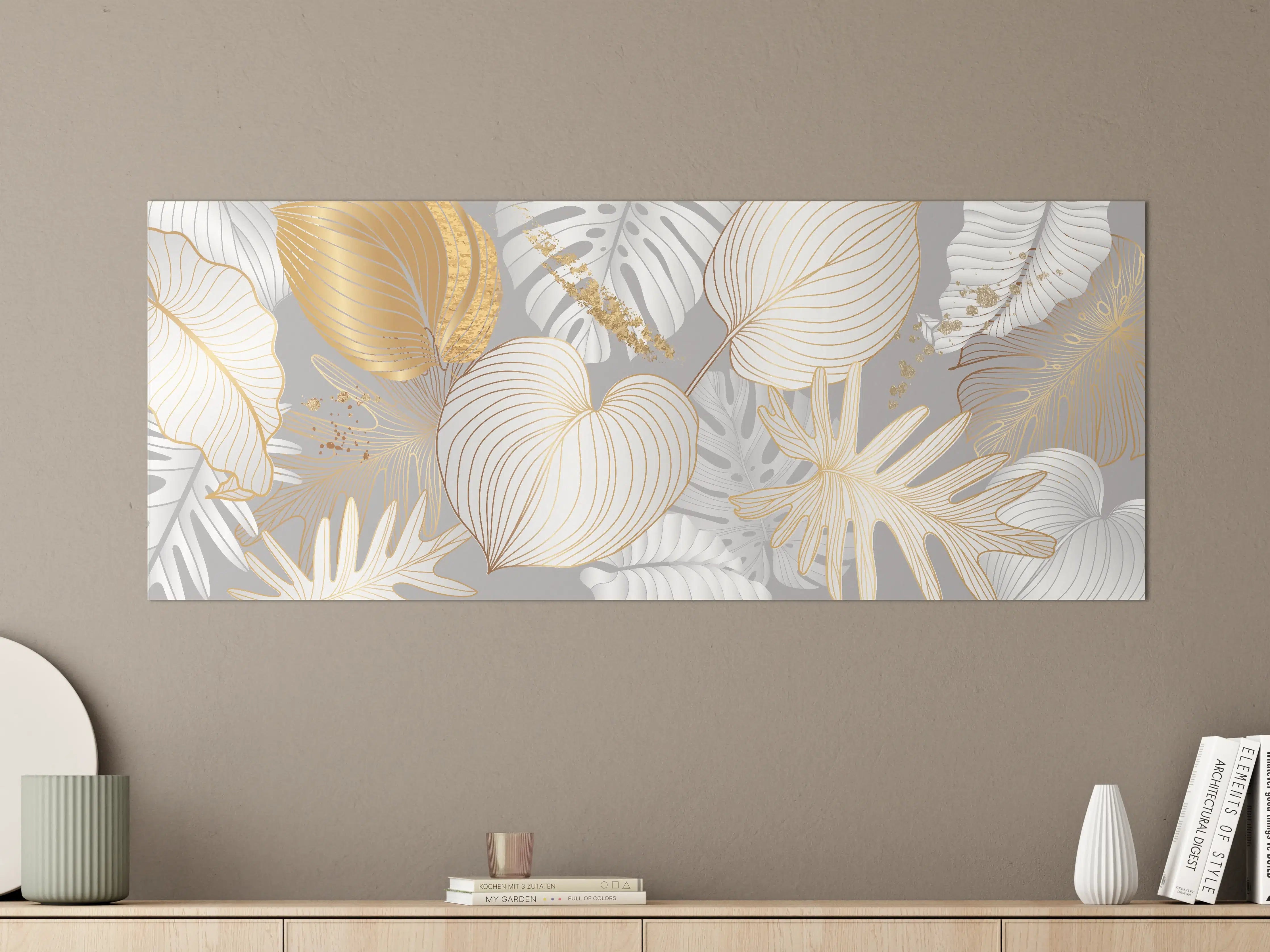 Große Wandbilder - Edles Gold-Blatt-Design