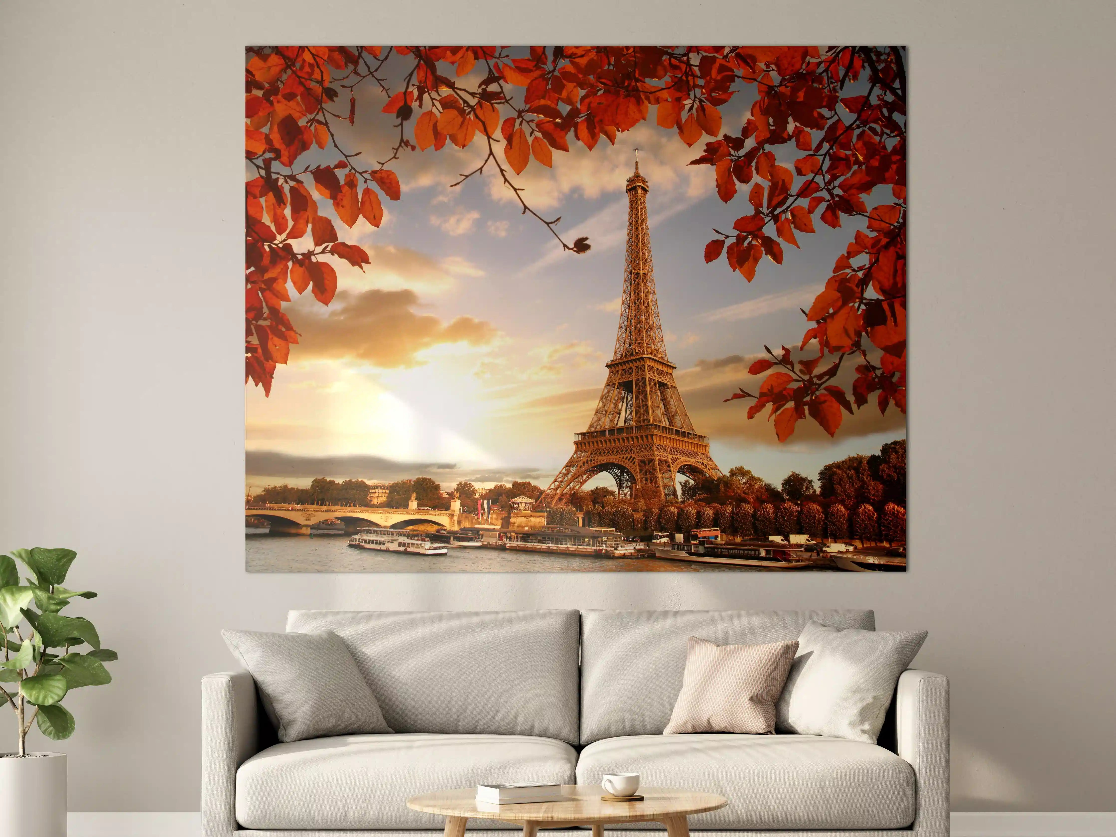 Große Wandbilder - Eiffelturm mit Herbstlaub in Paris