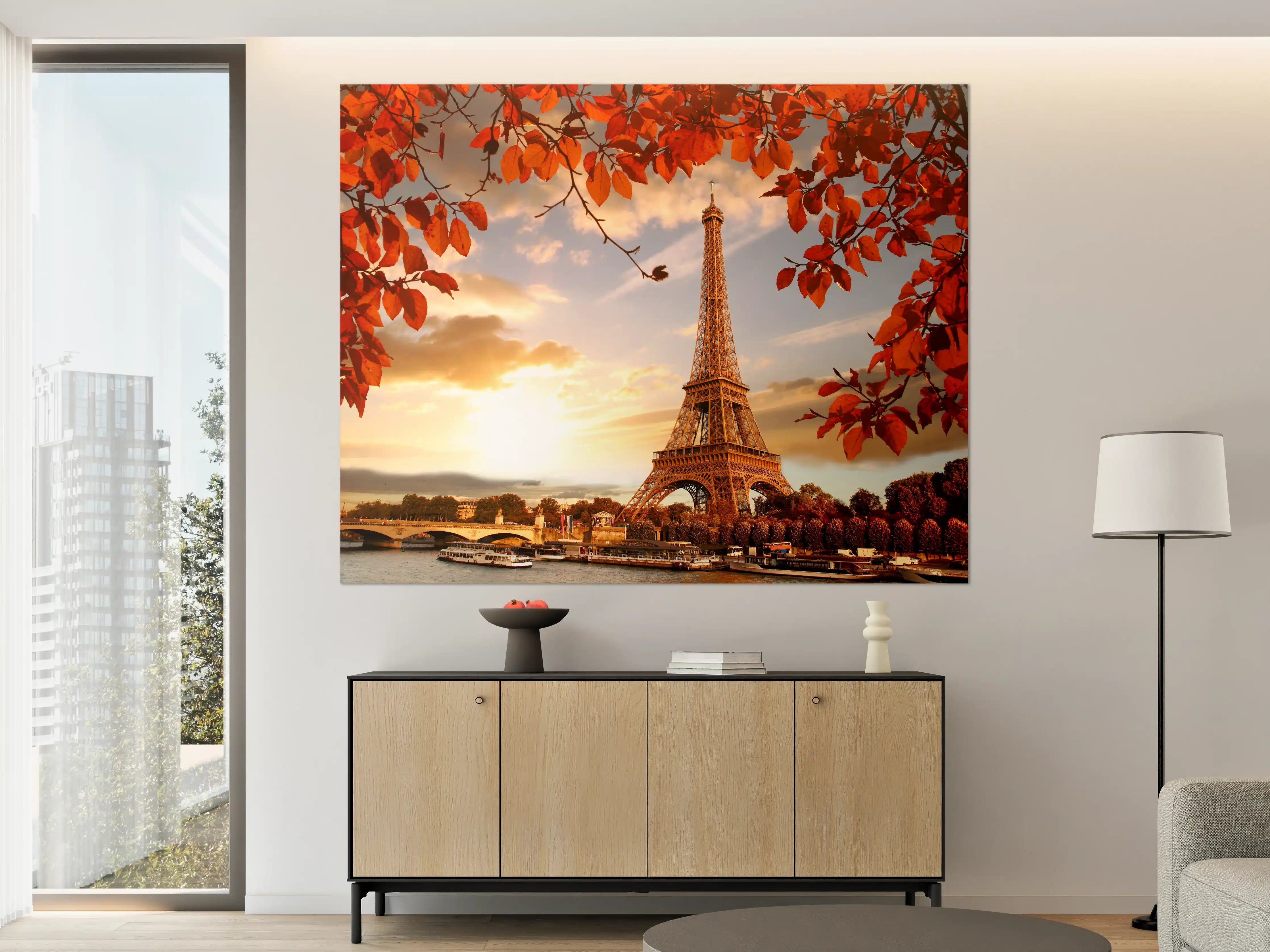 Große Wandbilder - Eiffelturm mit Herbstlaub in Paris