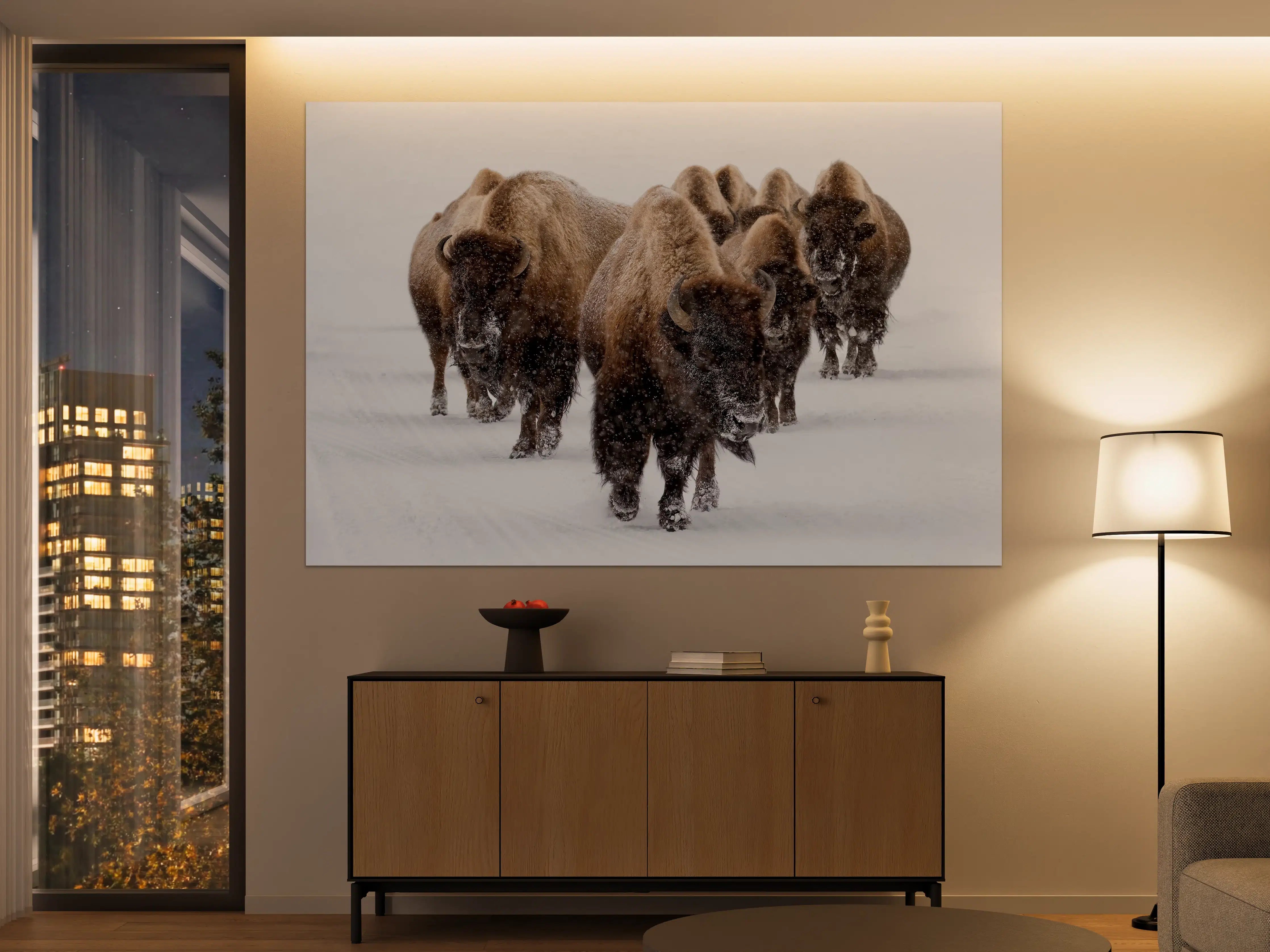 Große Wandbilder - Eine Bison Herde