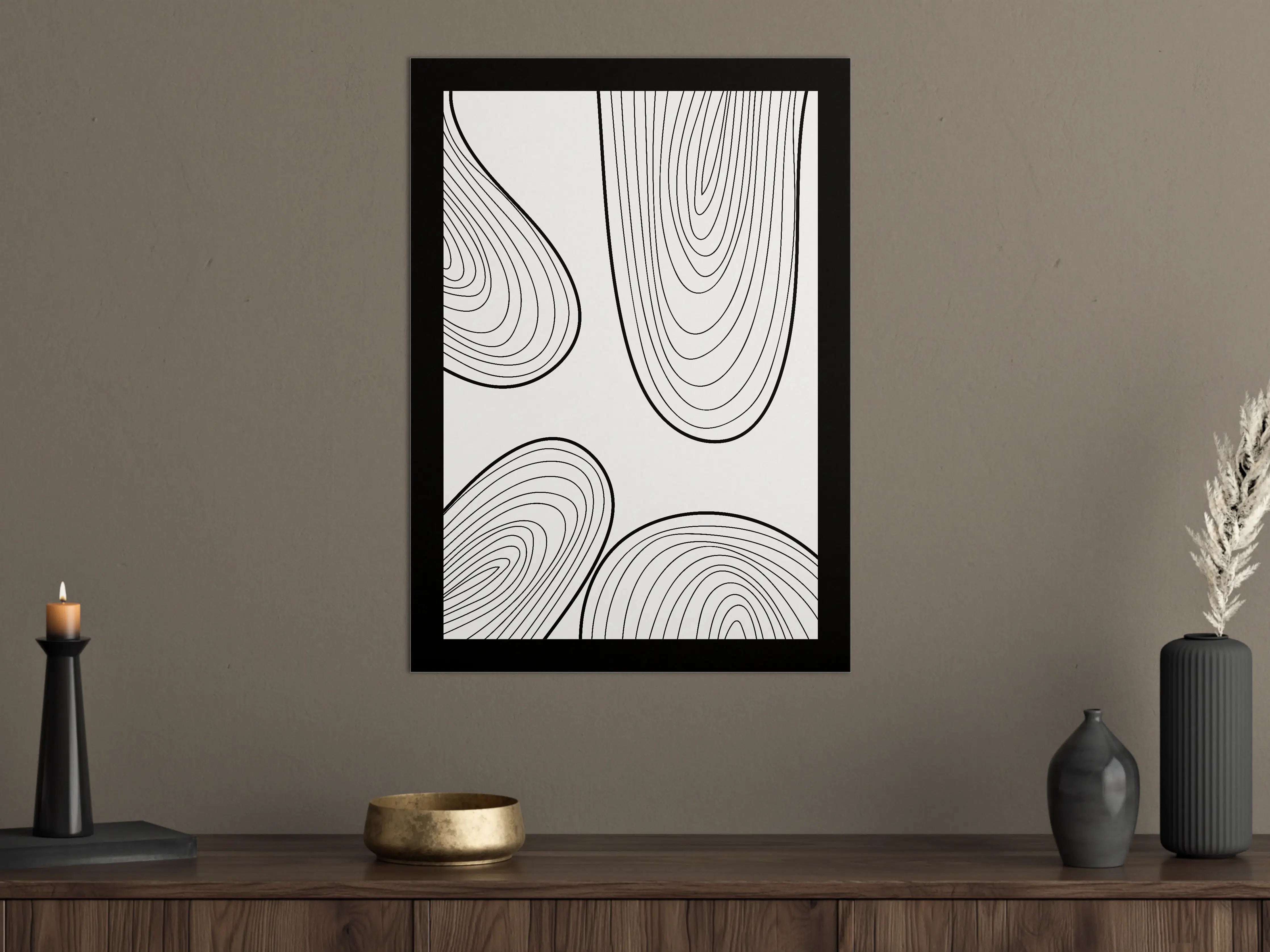 Große Wandbilder - Elegant Black and White Line Art