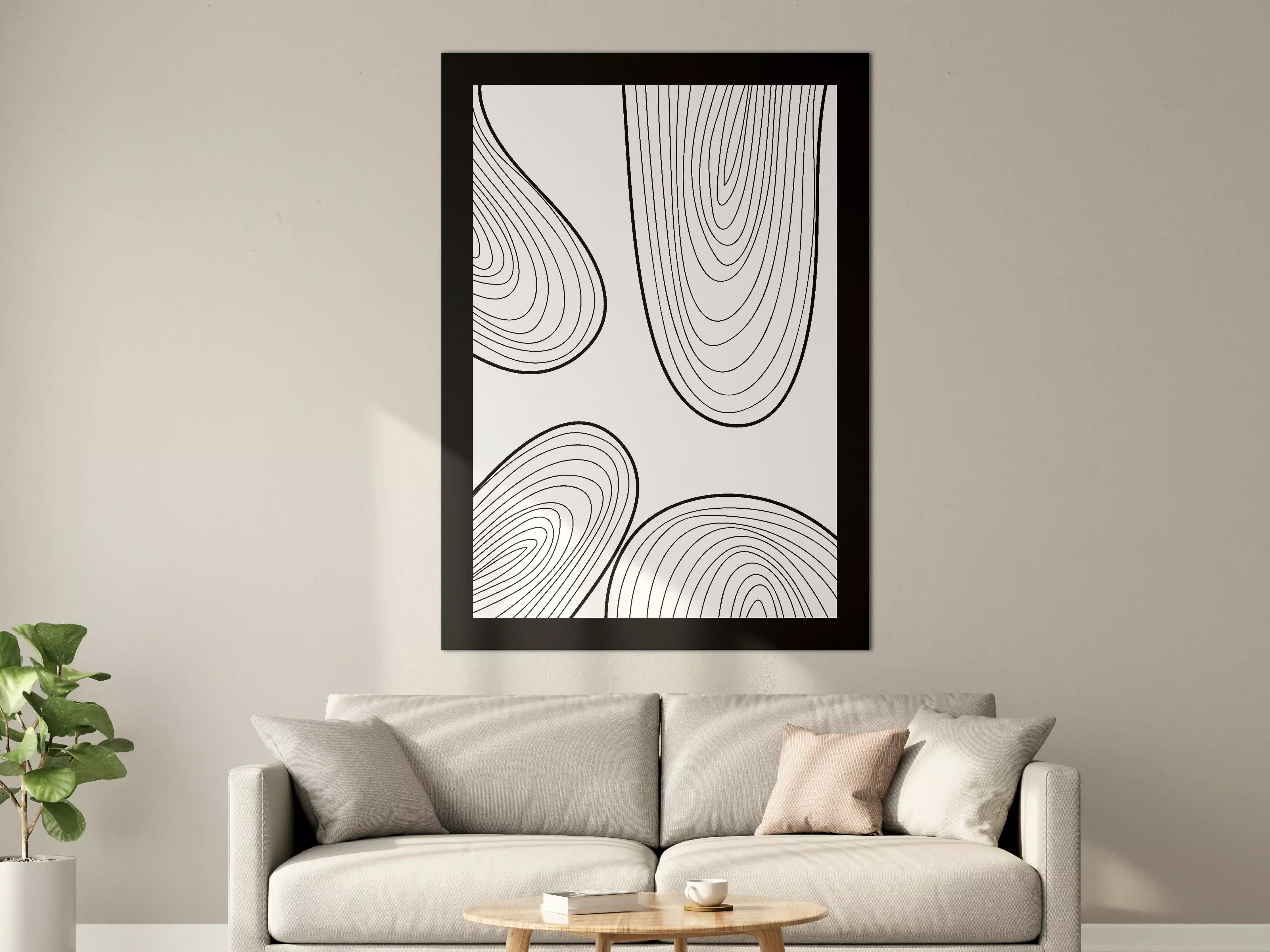 Große Wandbilder - Elegant Black and White Line Art