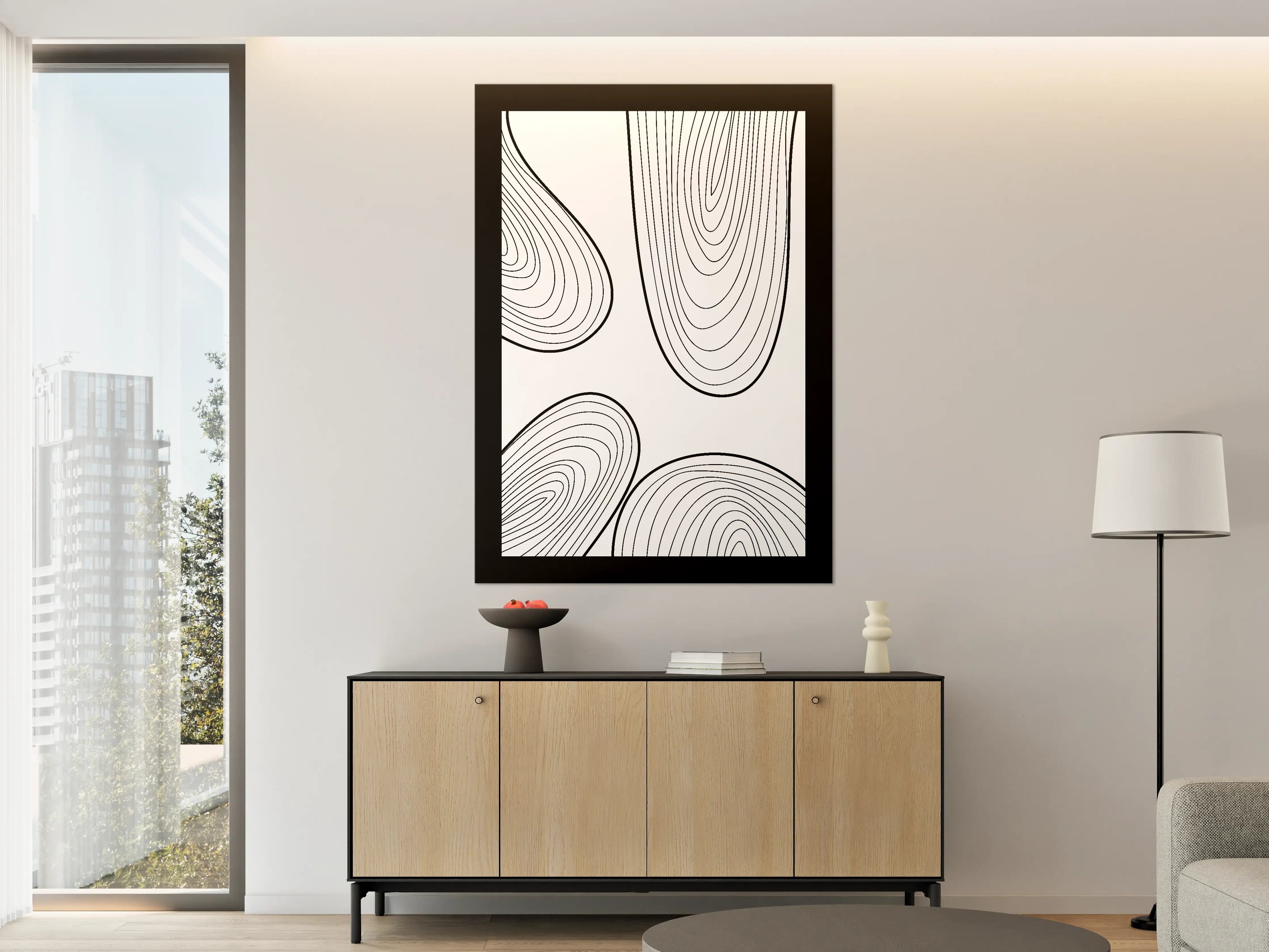 Große Wandbilder - Elegant Black and White Line Art