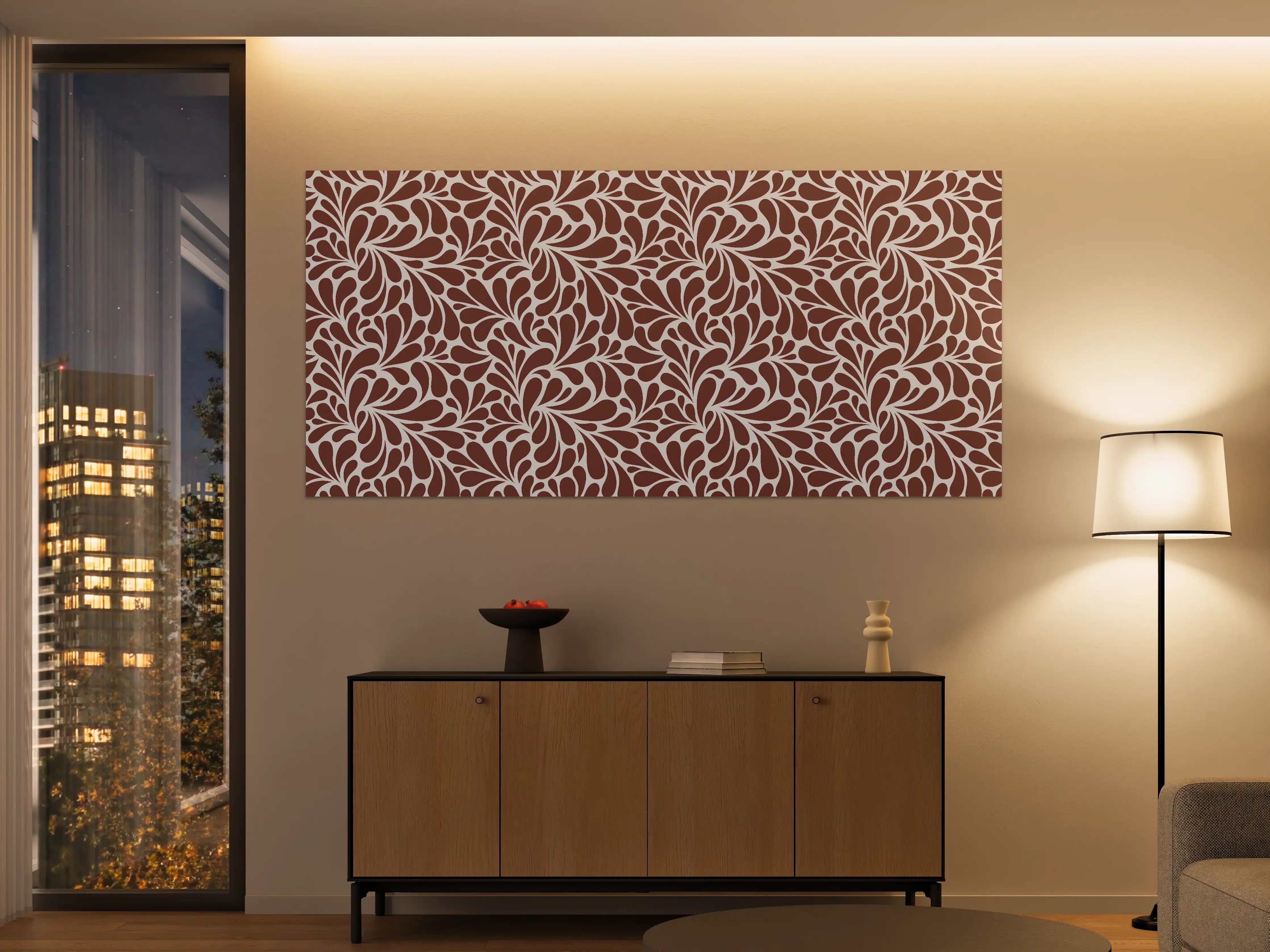 Große Wandbilder - Elegant Braun-Weiliger Muster-Design