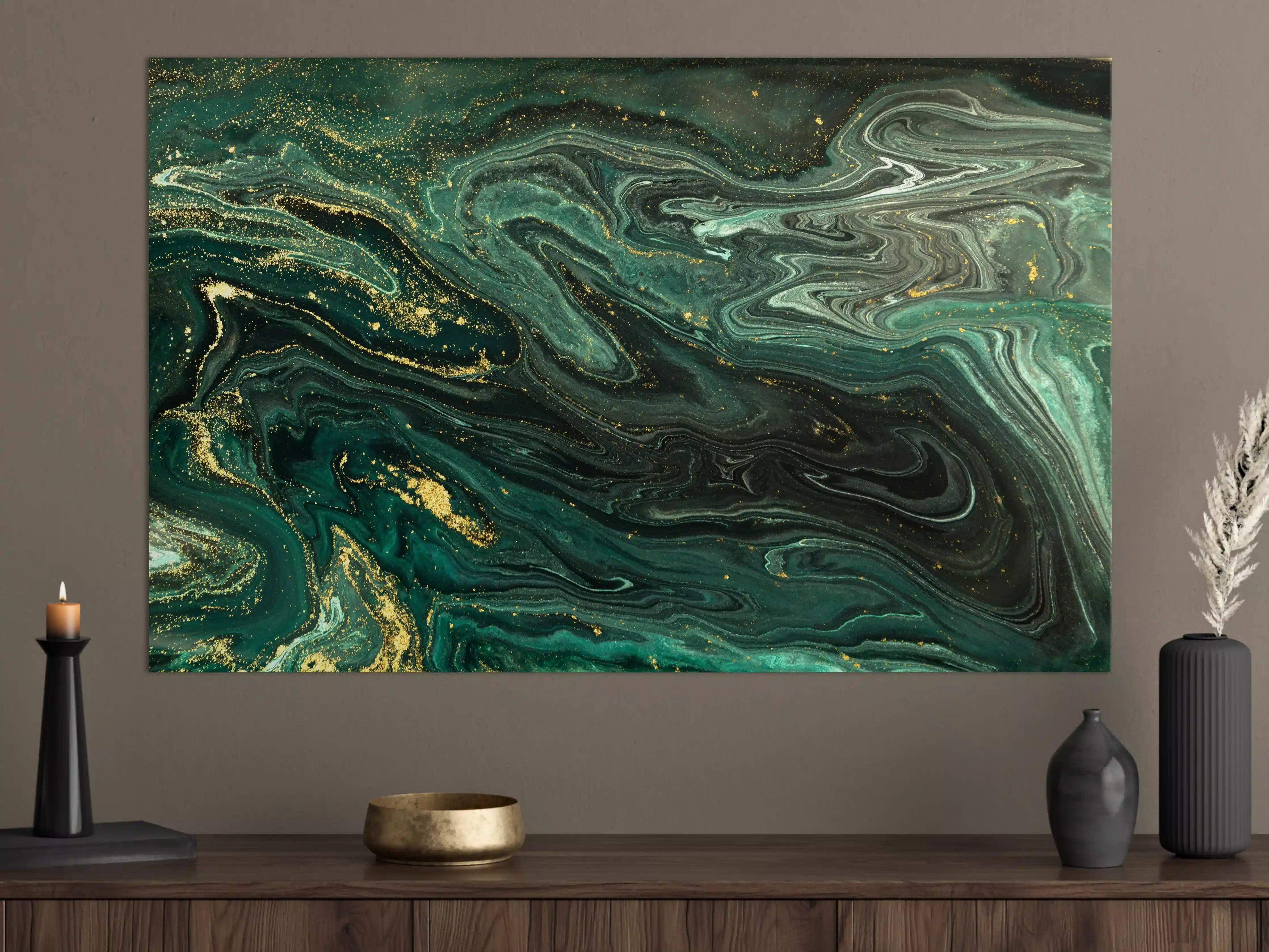 Große Wandbilder - Elegant Grau-Weiß Marmor mit Goldakzenten