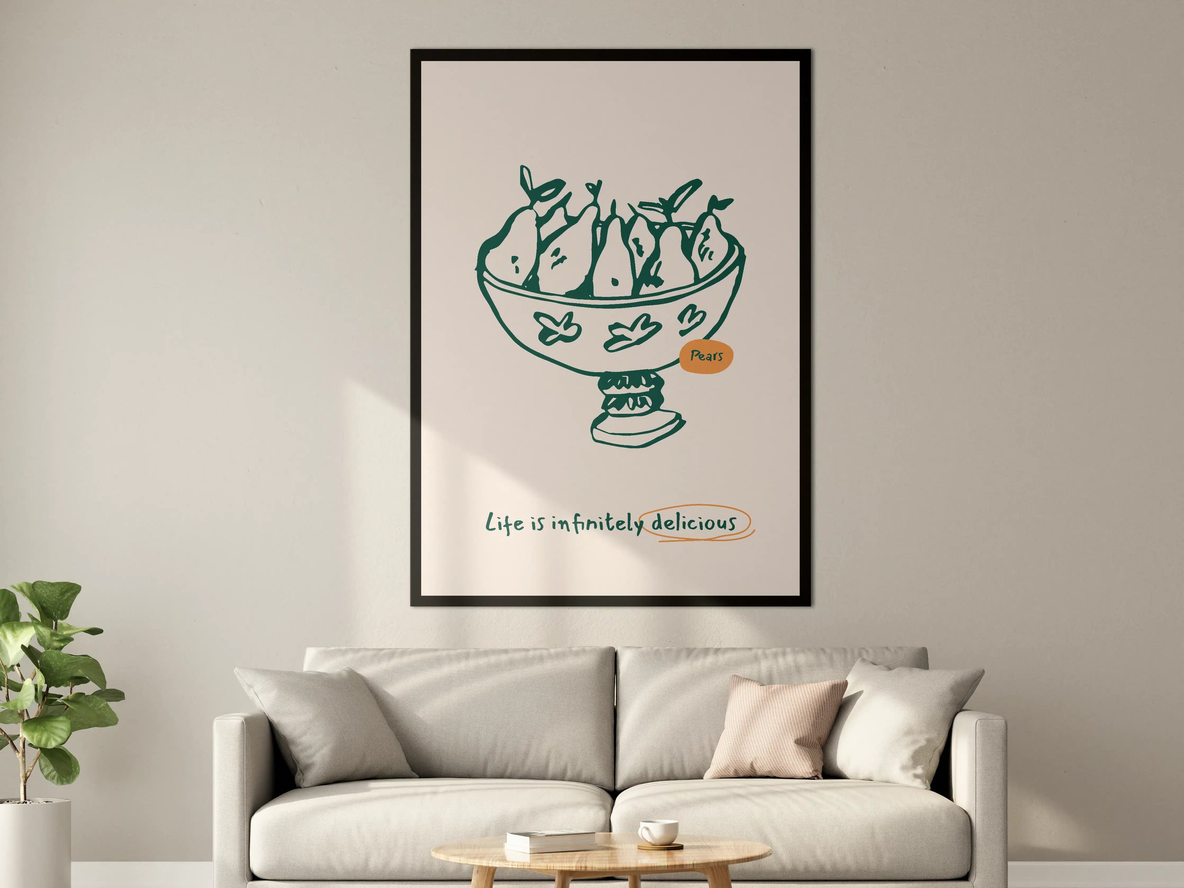Große Wandbilder - Elegant Pears Illustration mit Spruch