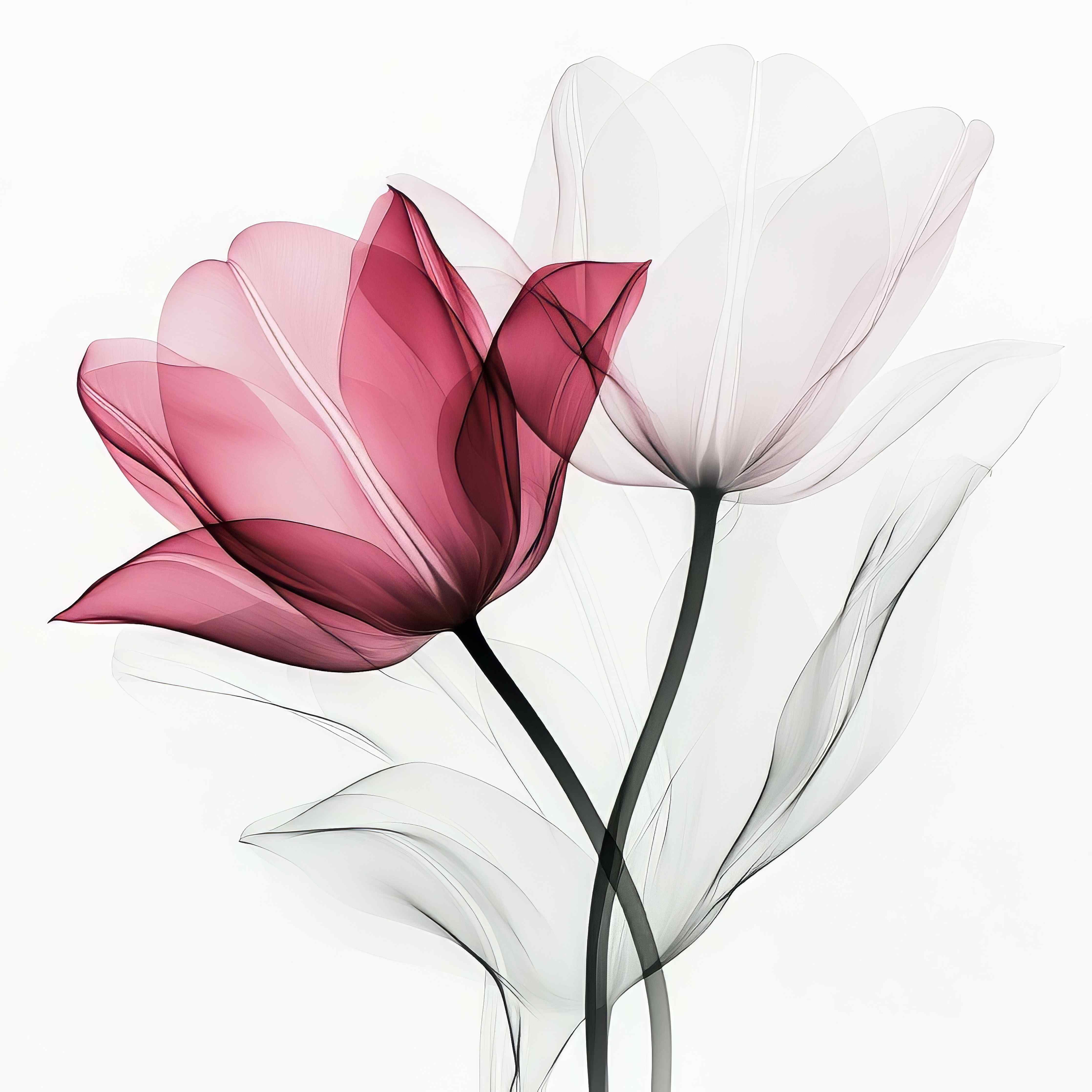 Große Wandbilder-Elegant abstrakte Blumen in zarten Tönen