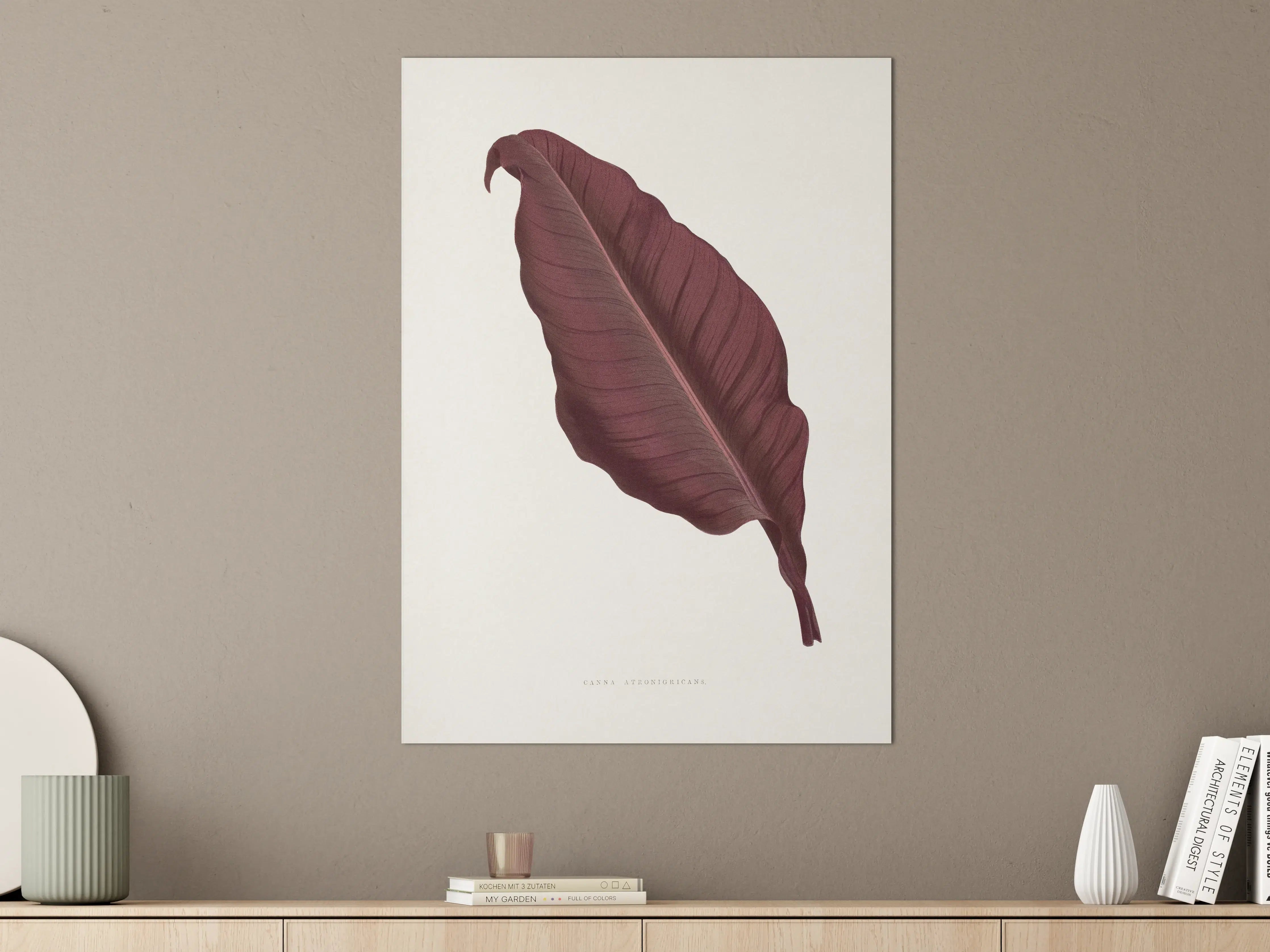 Große Wandbilder - Elegante Auberginenblatt-Illustration