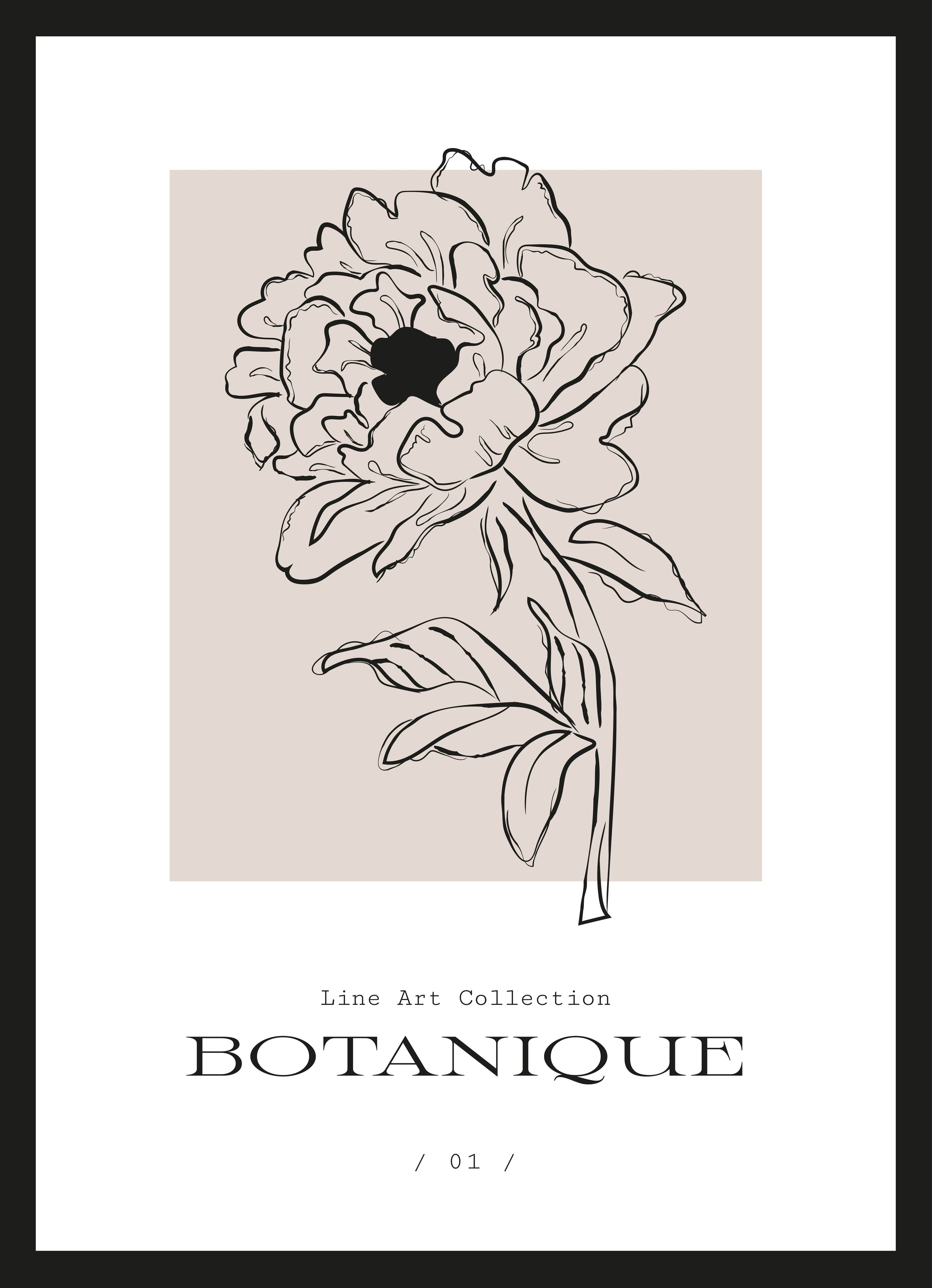 Große Wandbilder-Elegante Blumenillustration in Schwarz-Weiß