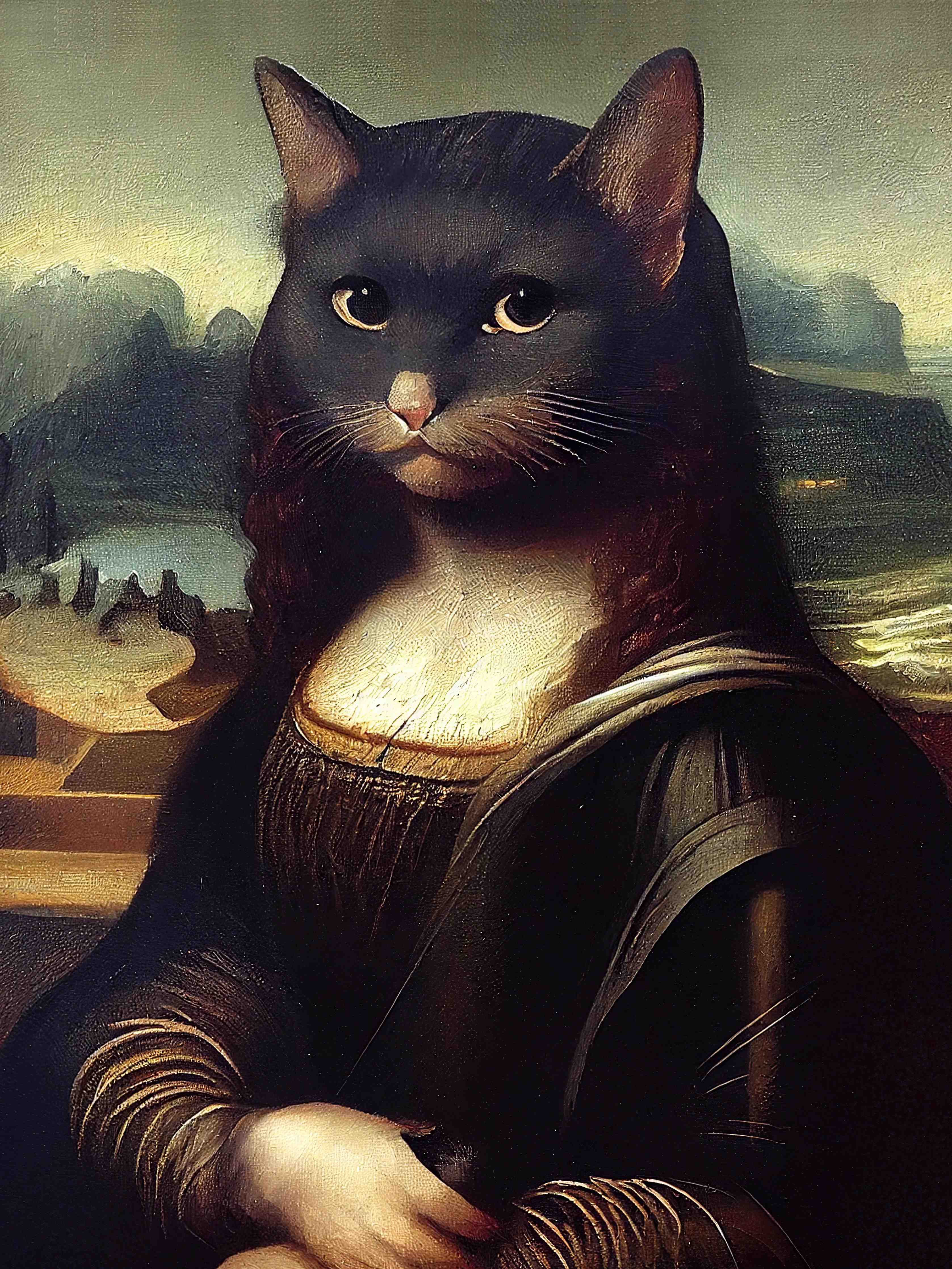 Große Wandbilder-Elegante Katze im Kunststil