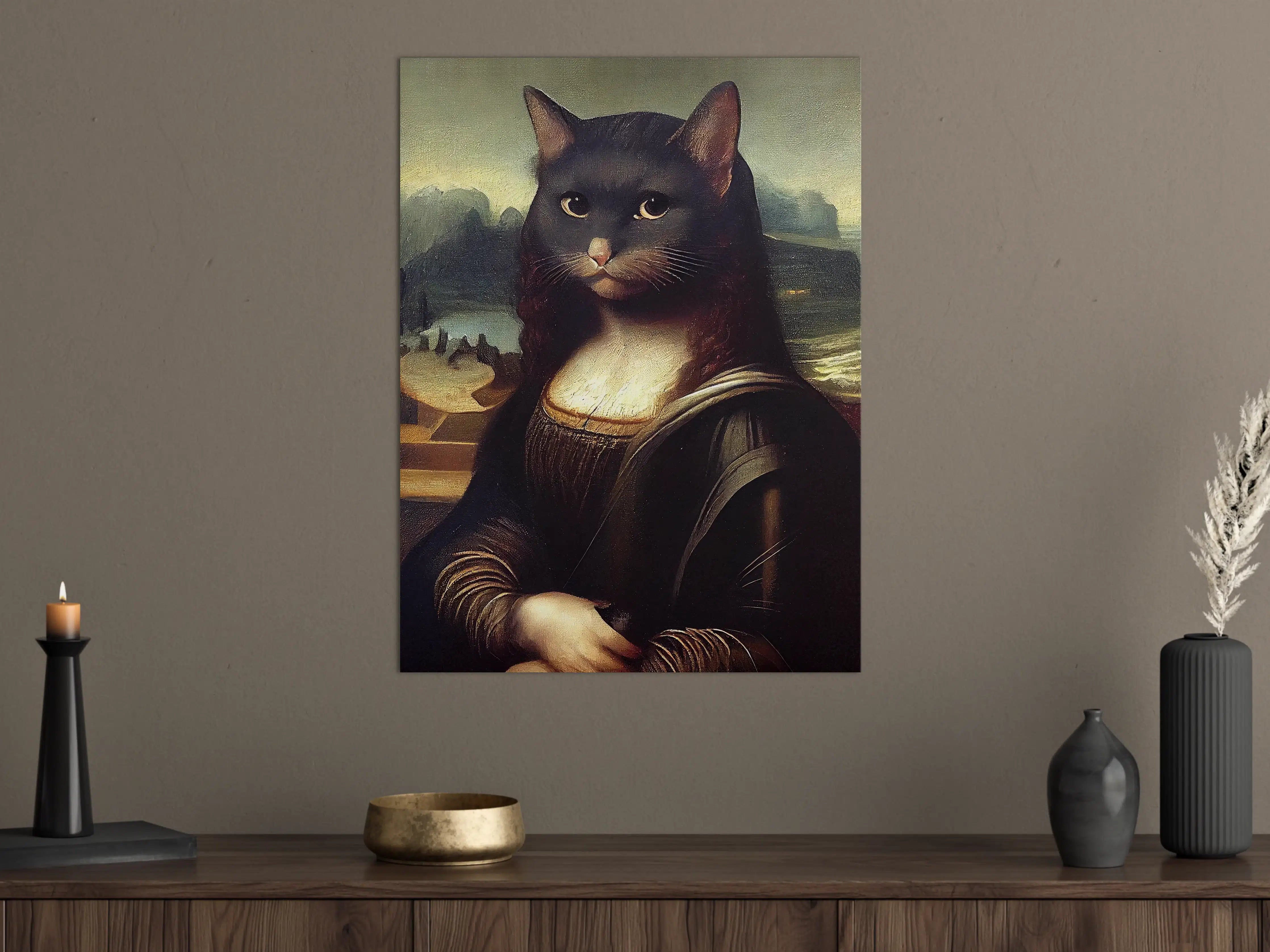 Große Wandbilder - Elegante Katze im Kunststil