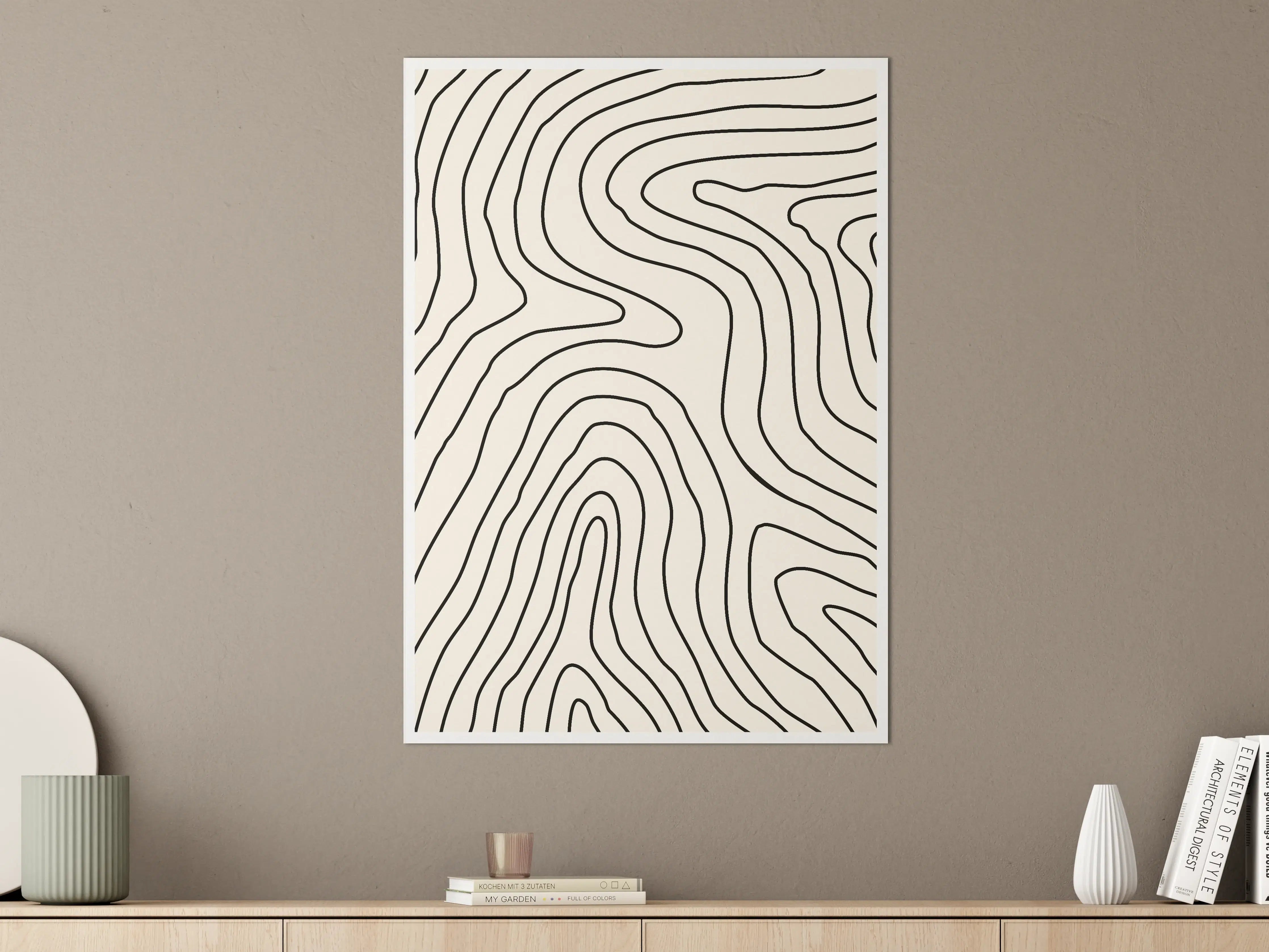 Große Wandbilder - Elegante Linienführung in Schwarz-Weiß