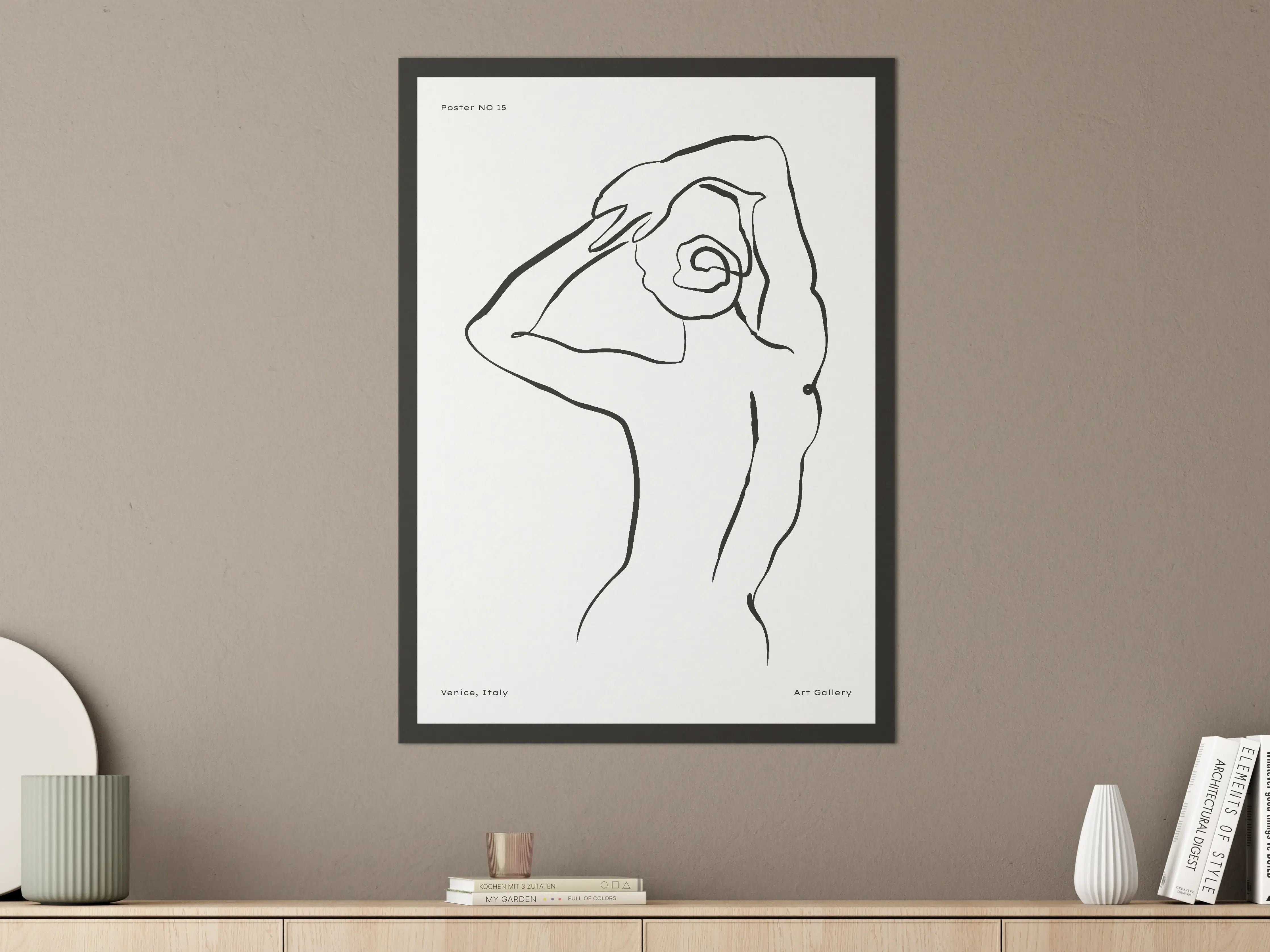Große Wandbilder - Elegante Linienzeichnung einer weiblichen Silhouette