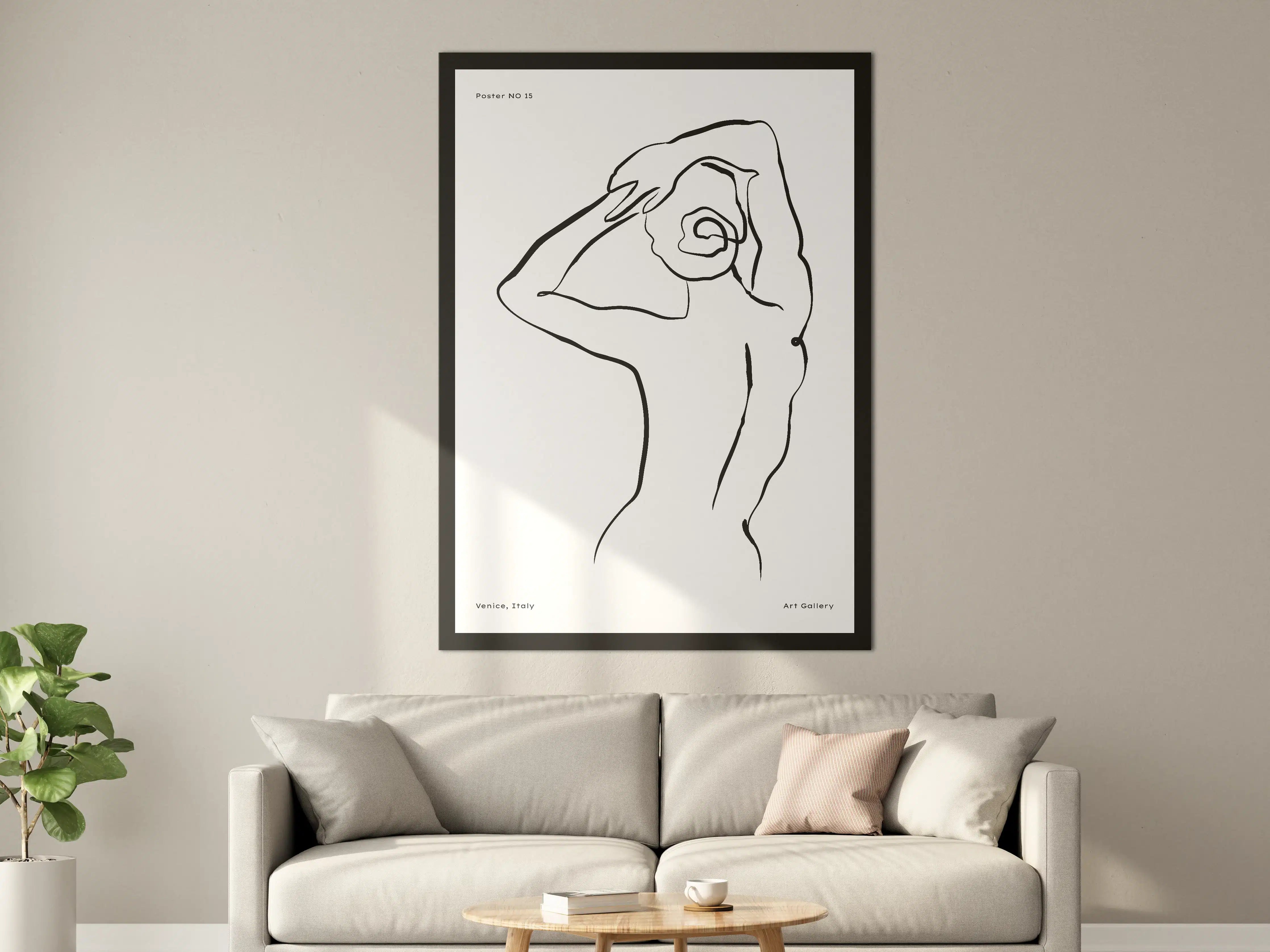 Große Wandbilder - Elegante Linienzeichnung einer weiblichen Silhouette