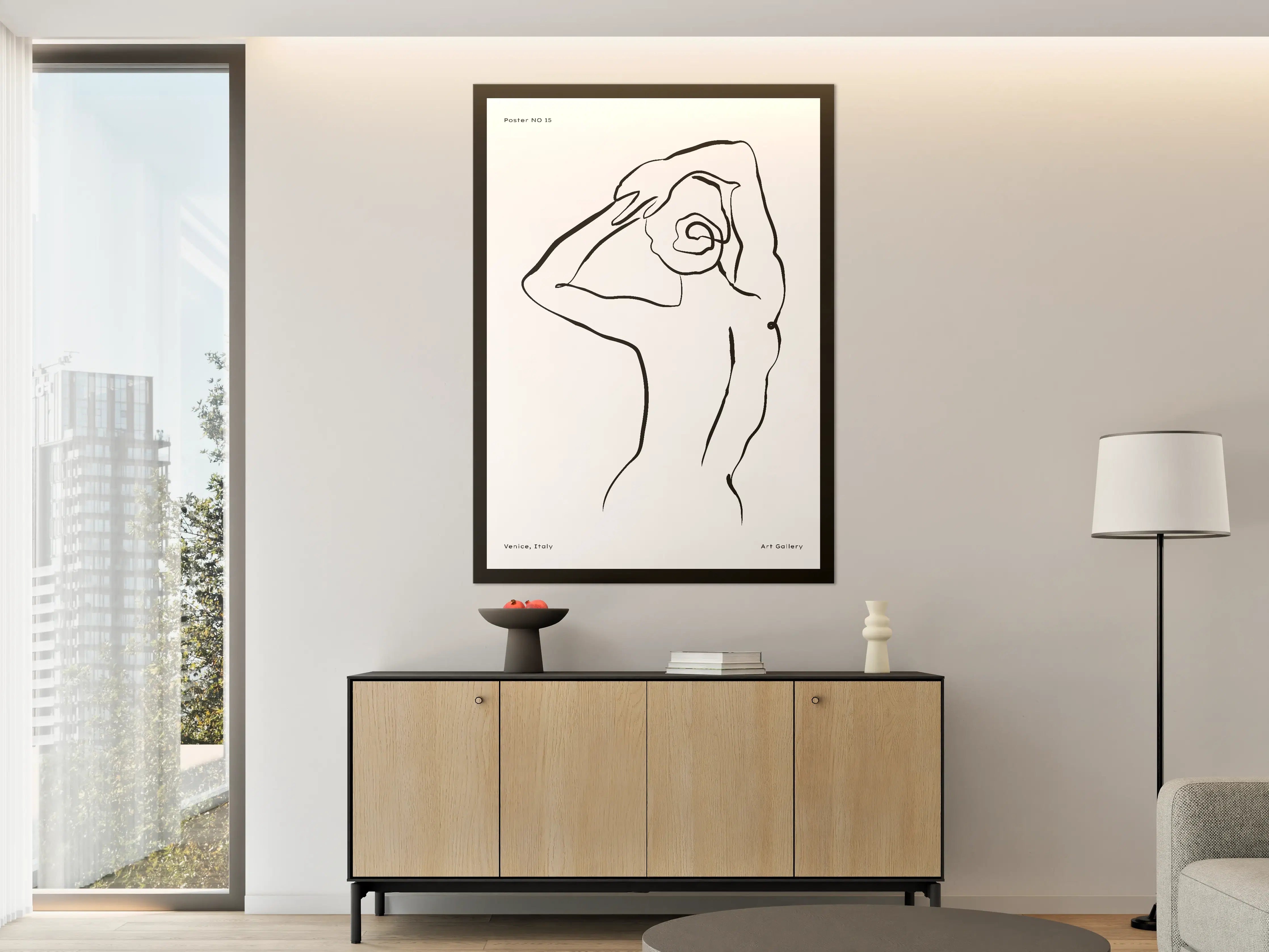 Große Wandbilder - Elegante Linienzeichnung einer weiblichen Silhouette