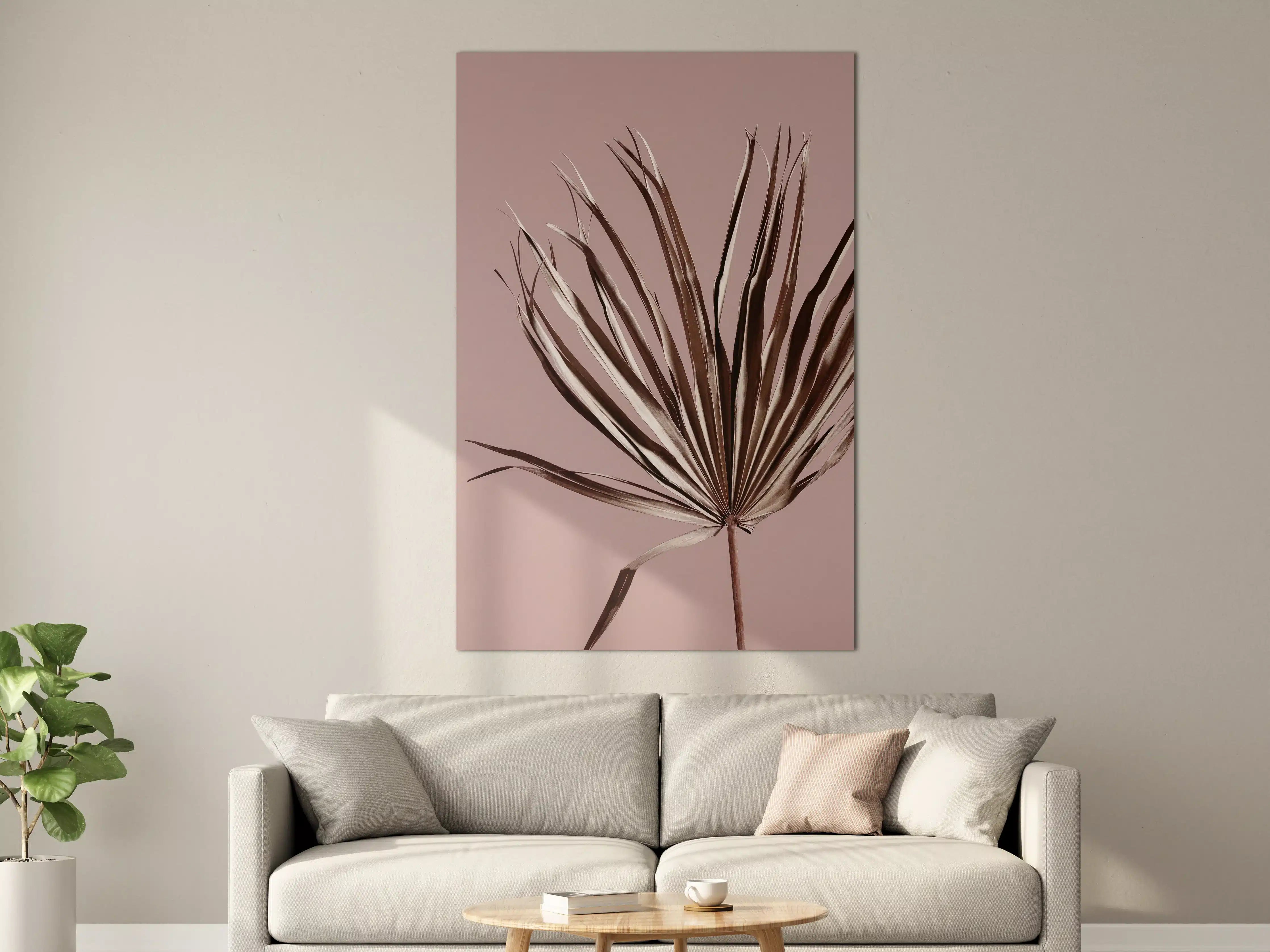 Große Wandbilder - Elegante Palmblätter in sanften Tönen