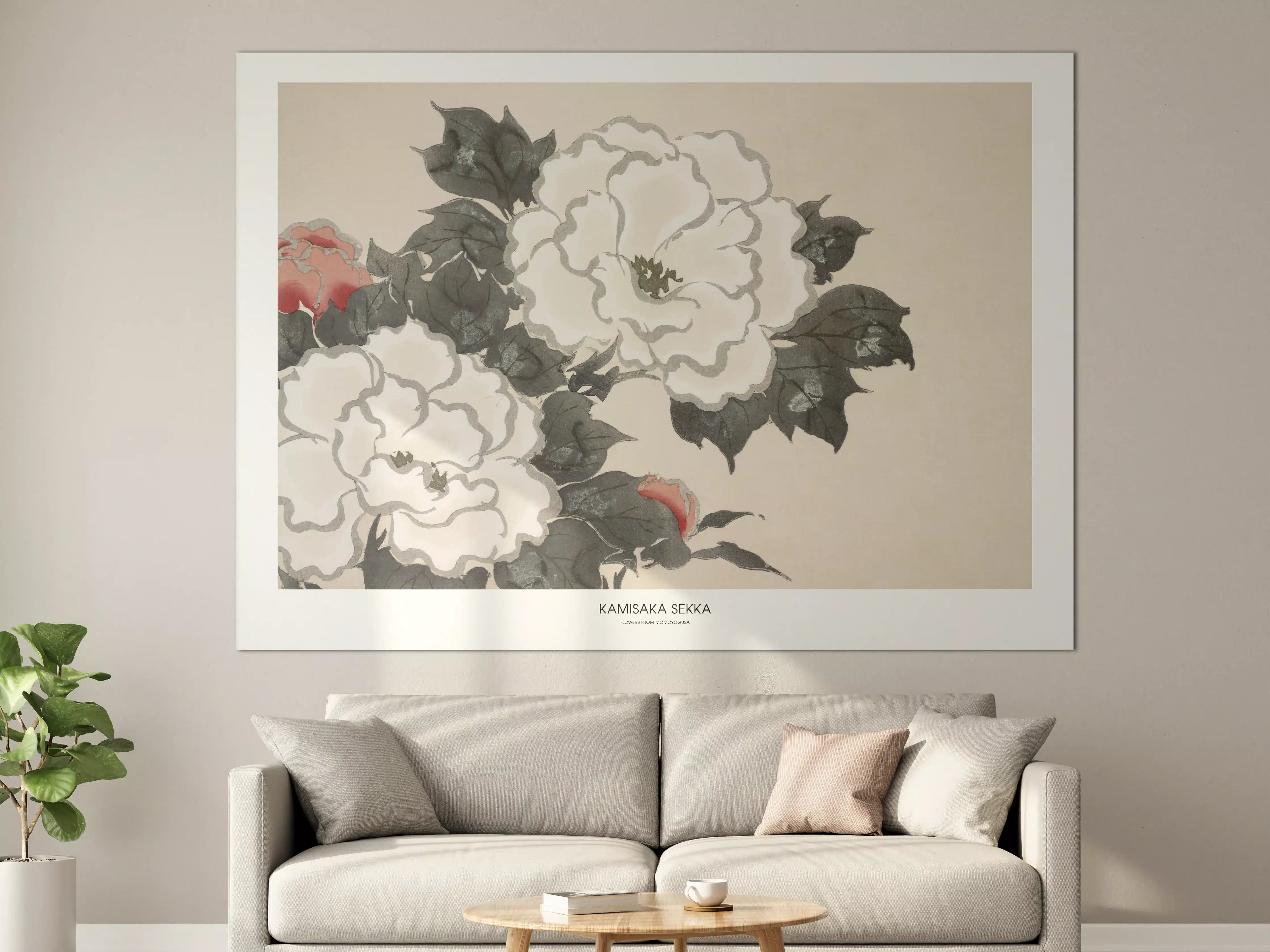 Große Wandbilder - Elegante Pfingsrose in Zartrosa und Dunkelgrün